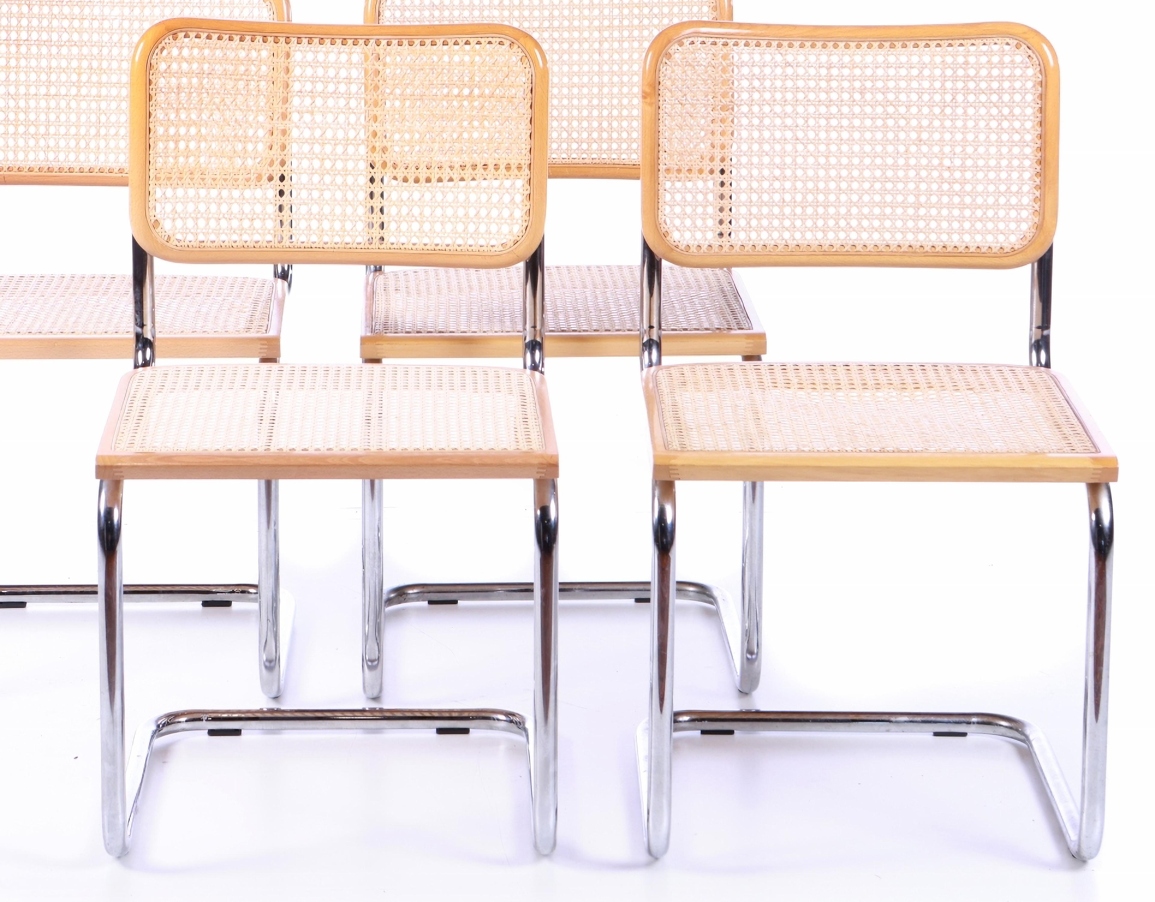Modern Marcel Breuer Italian 4 Chairs 1970