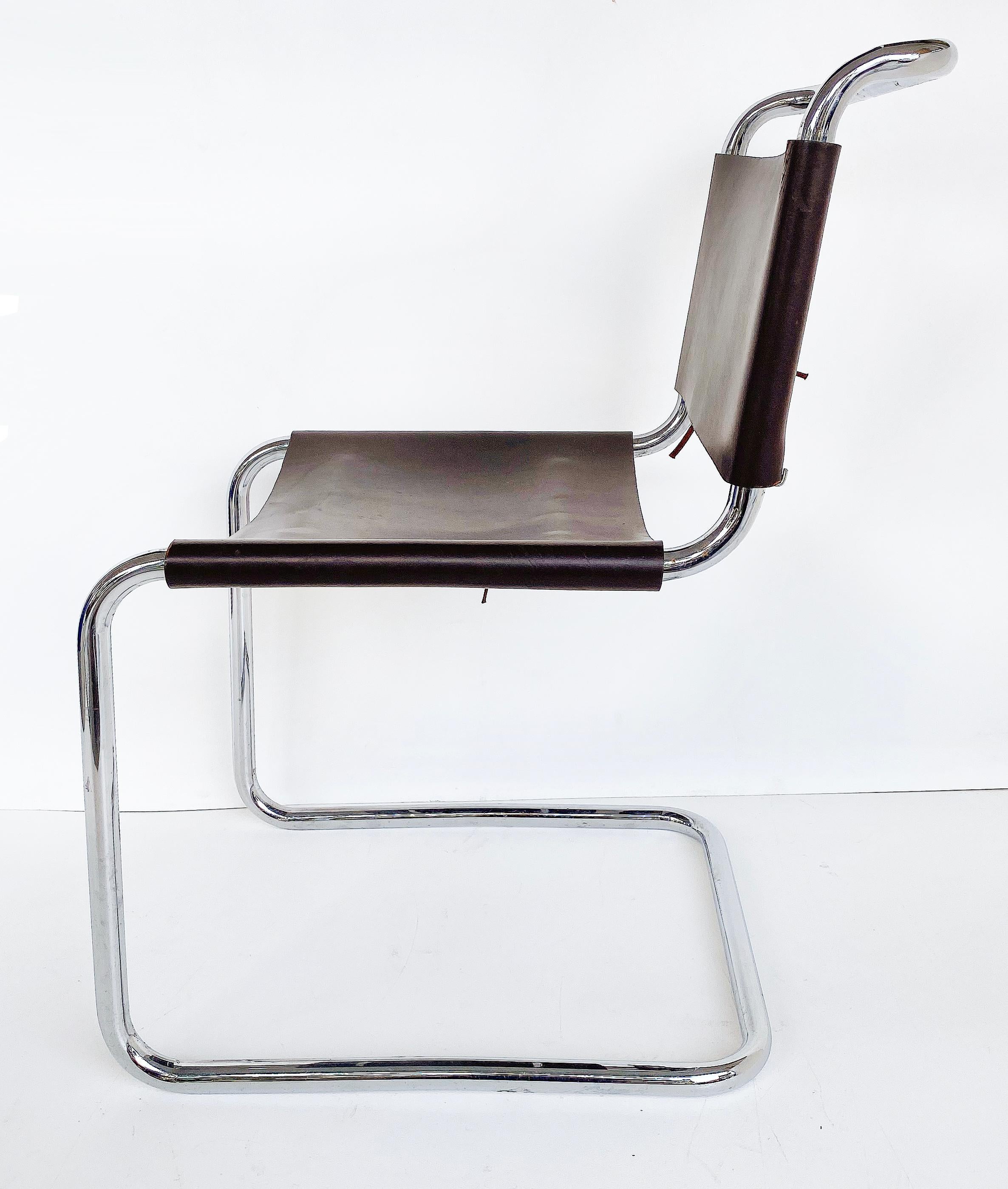Marcel Breuer Knoll B-33 Cantilever Chrome Dining Chairs, Set of 8 In Good Condition In Miami, FL