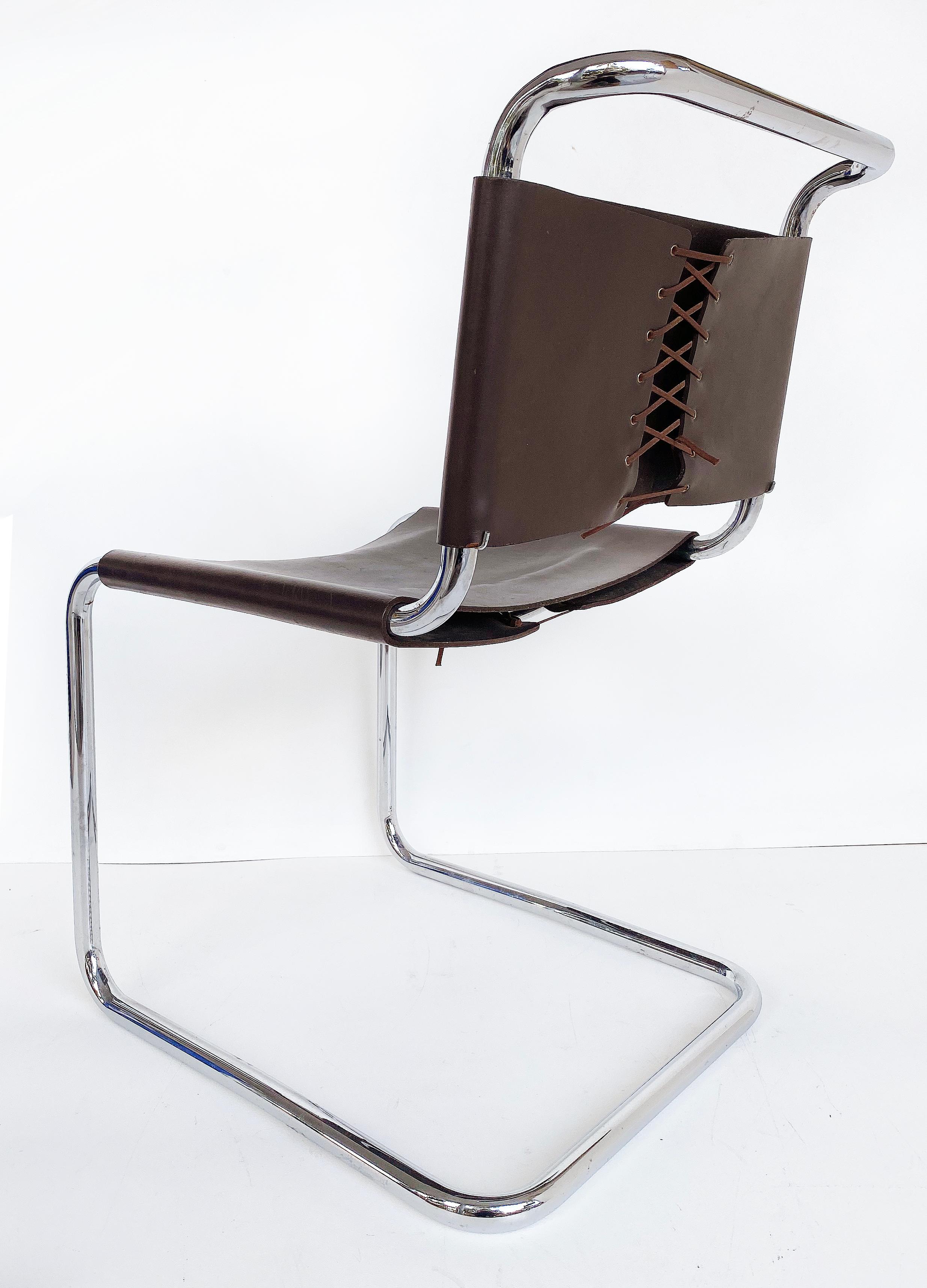 20th Century Marcel Breuer Knoll B-33 Cantilever Chrome Dining Chairs, Set of 8