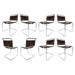 Marcel Breuer Knoll B-33 Cantilever Chrome Dining Chairs, Set of 8