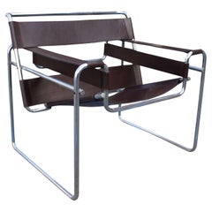 Used Marcel Breuer Knoll “Wassily” Brown Leather and Chrome Chair