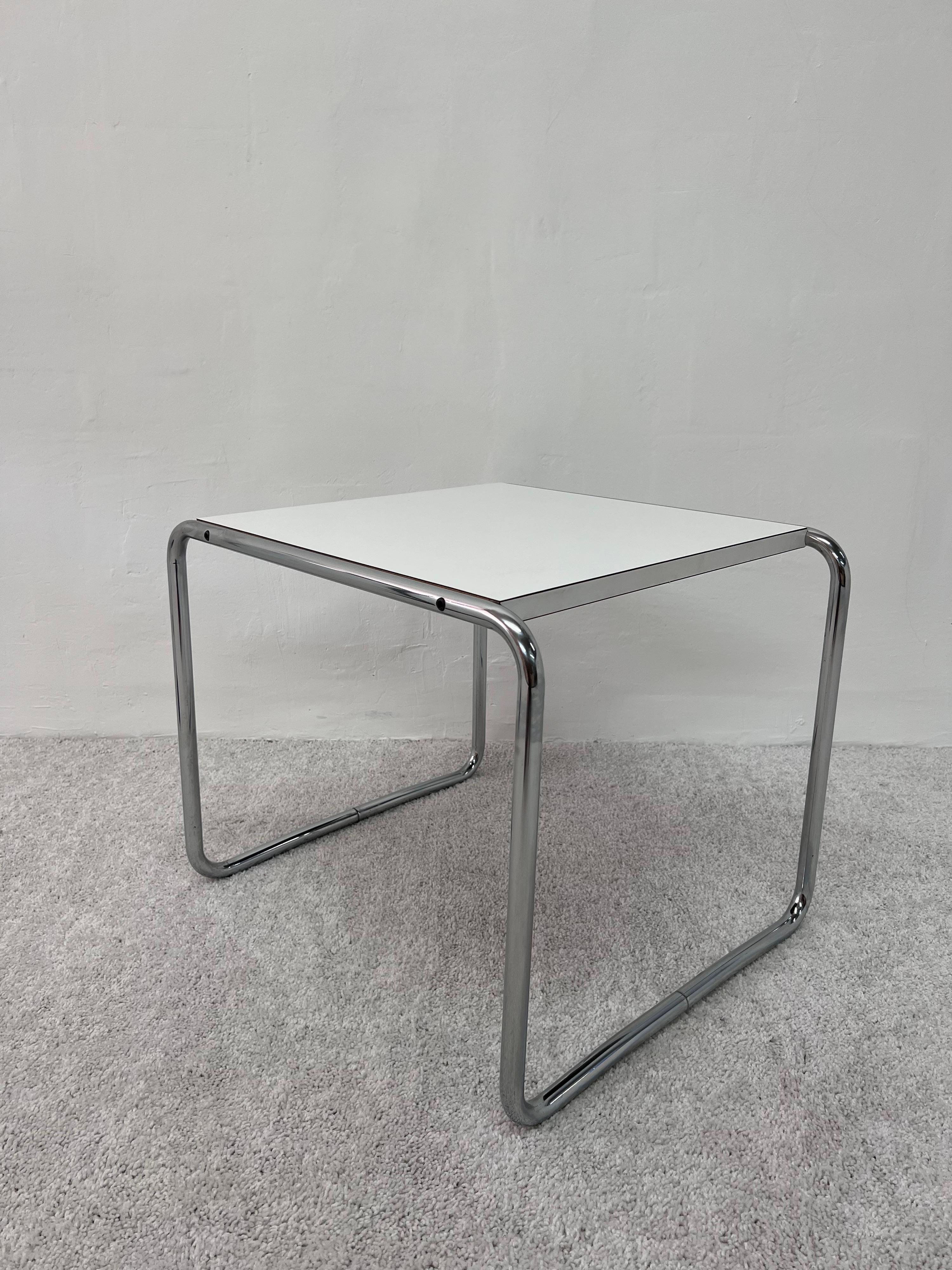 20th Century Marcel Breuer “Laccio” Chrome and Laminate Side Tables, 1960s