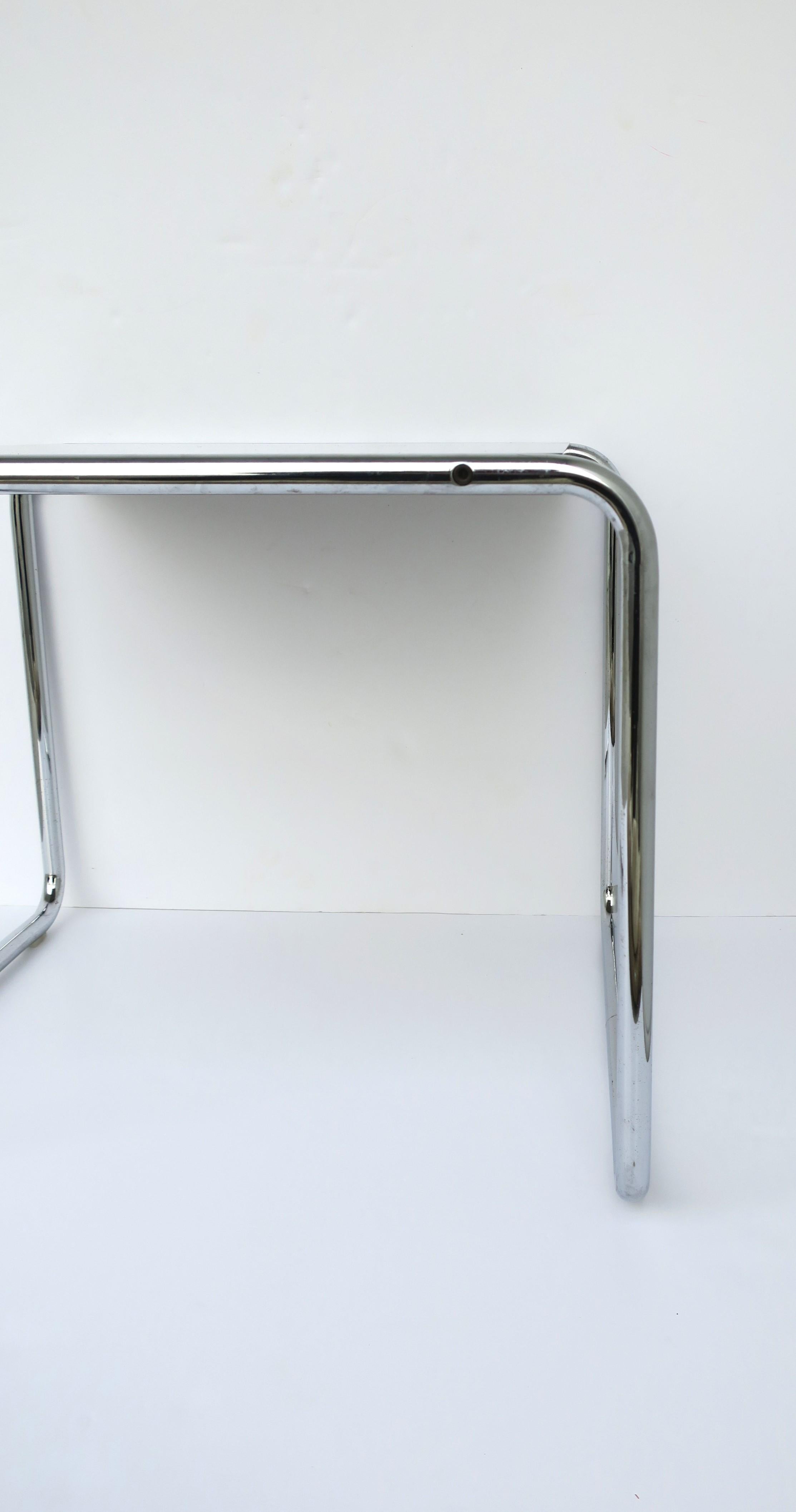 Marcel Breuer Laccio Side End Table for Knoll Studio Chrome and Black Bauhaus For Sale 5