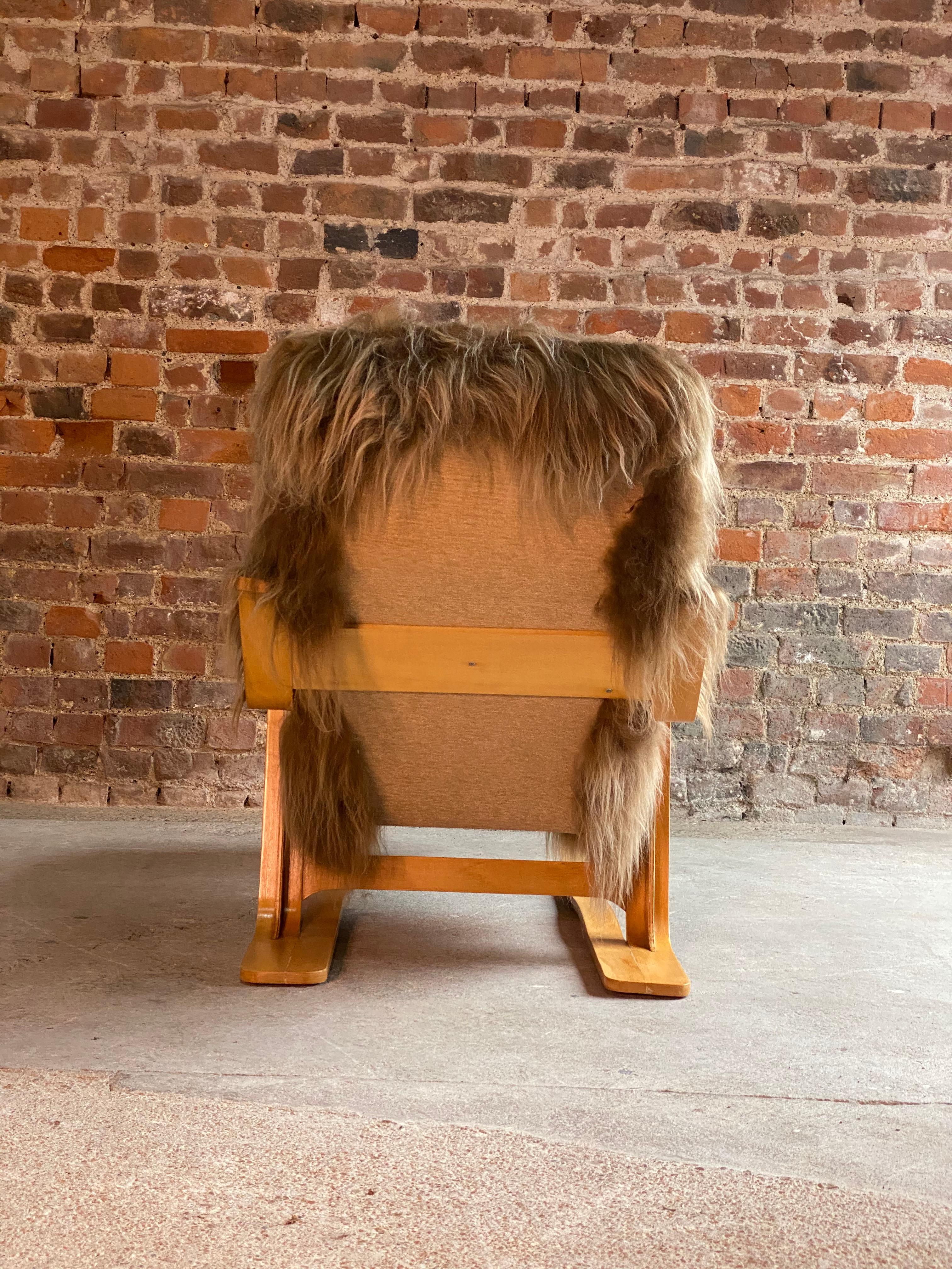 Marcel Breuer Long Chair in Icelandic Long Haired Sheepskin by Isokon circa 1970 2