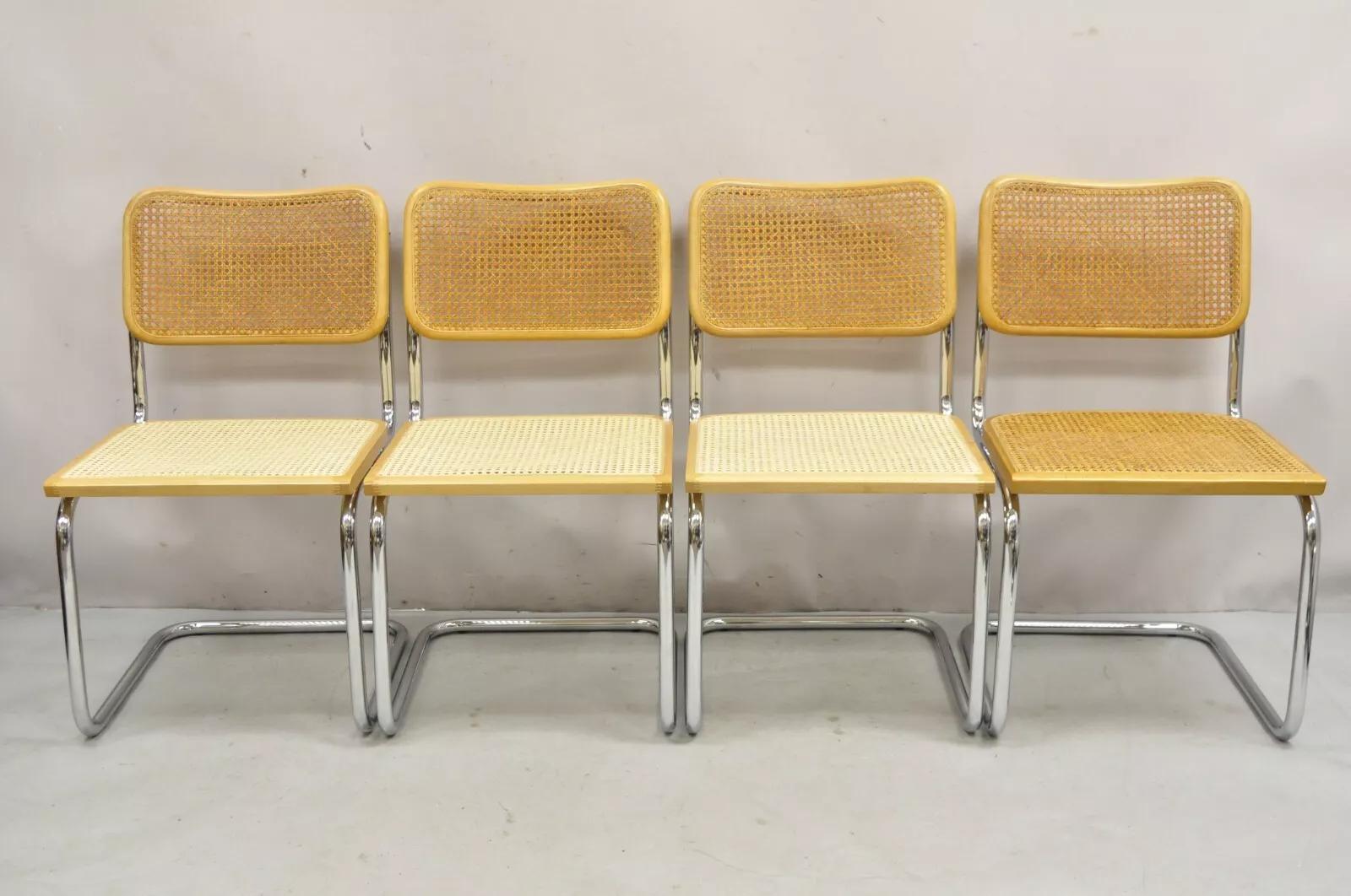 Marcel Breuer Mid Century Modern Italian Cane Cesca Dining Side Chair - Set of 4 3