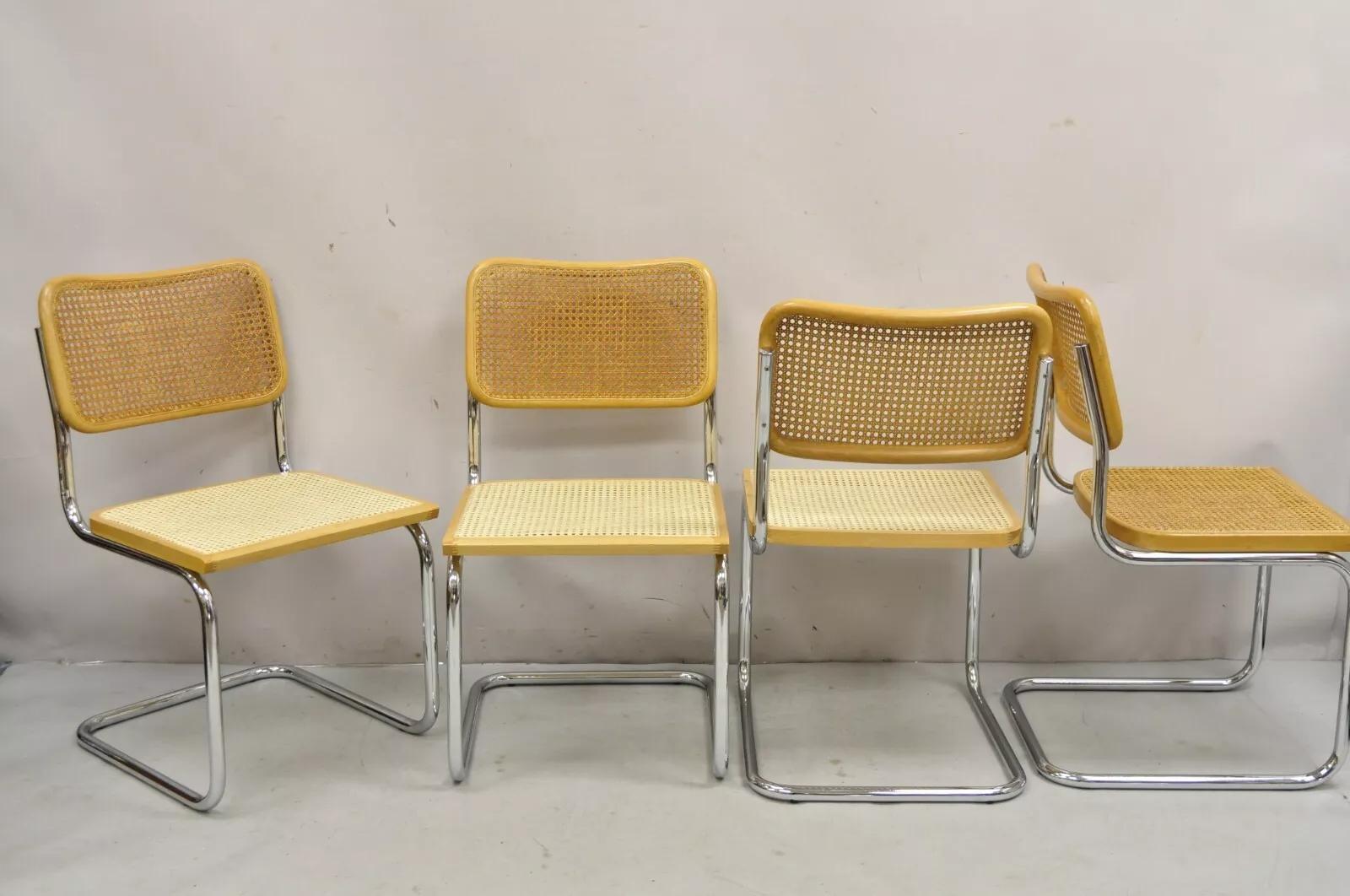 Marcel Breuer Mid Century Modern Italian Cane Cesca Dining Side Chair - Set of 4 4