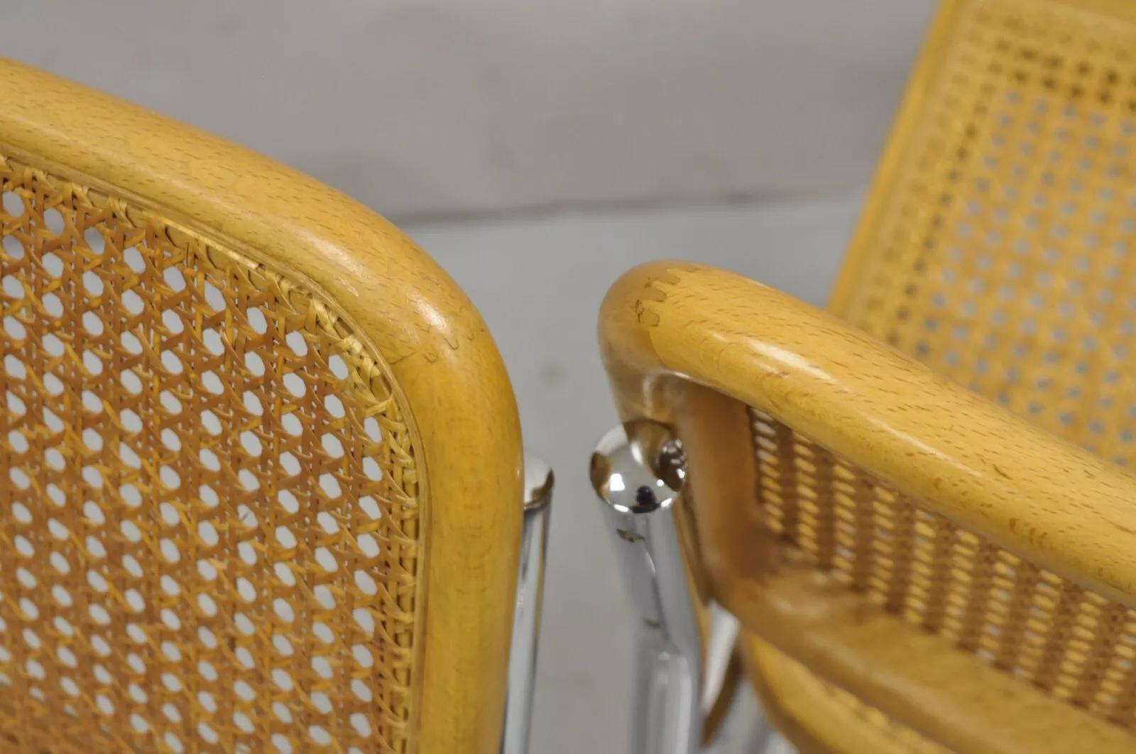 Marcel Breuer Mid Century Modern Italian Cane Cesca Dining Side Chair - Set of 4 1