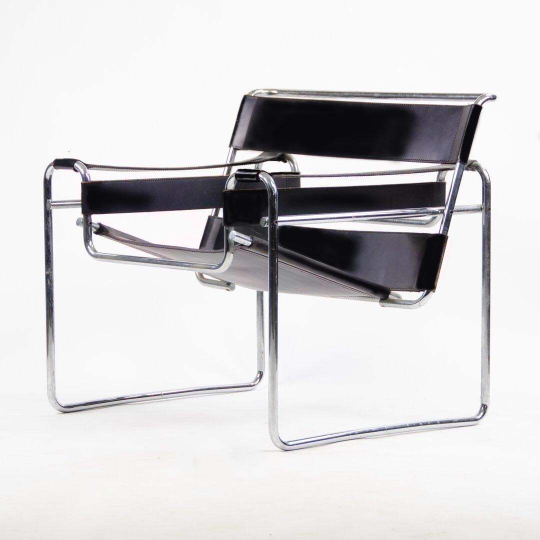 Mid-Century Modern Marcel Breuer Model B3 Wassily Armchair Lounge, Gavina, Knoll, 1960s, Deep Brown