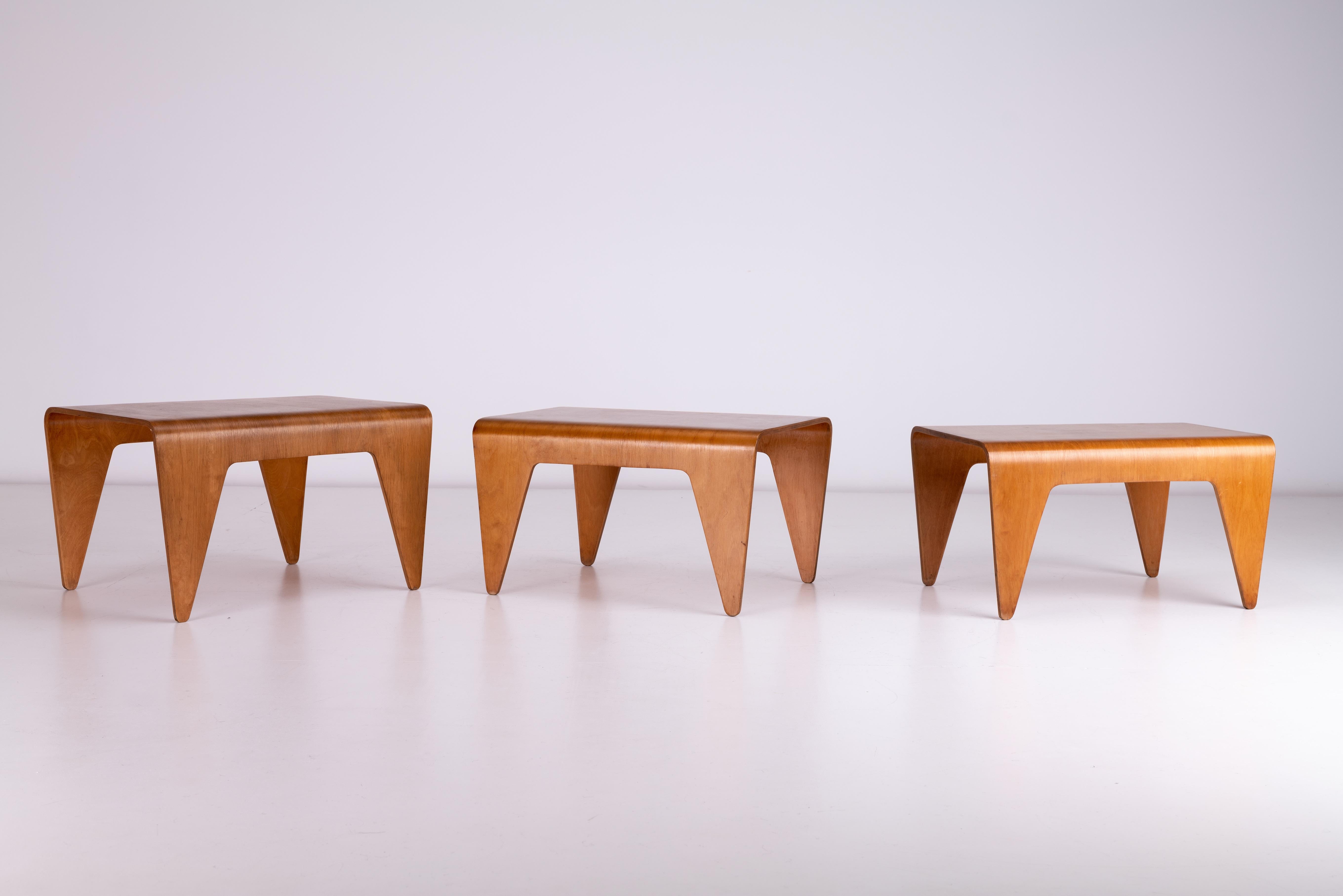 Modern Marcel Breuer Nesting Tables produced by Vanesta for Isokon 1935 Made In Estonia
