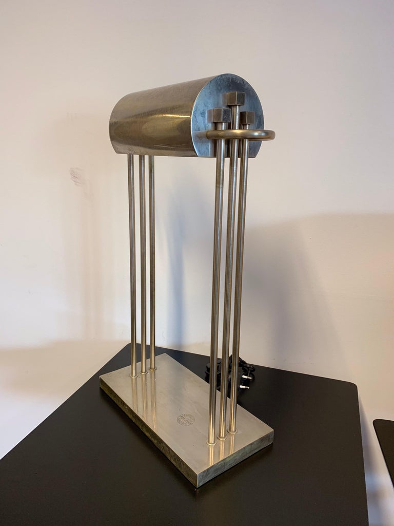 Marcel Breuer Nickel Lamp, Exposition of Paris 1925, Made in Germany at