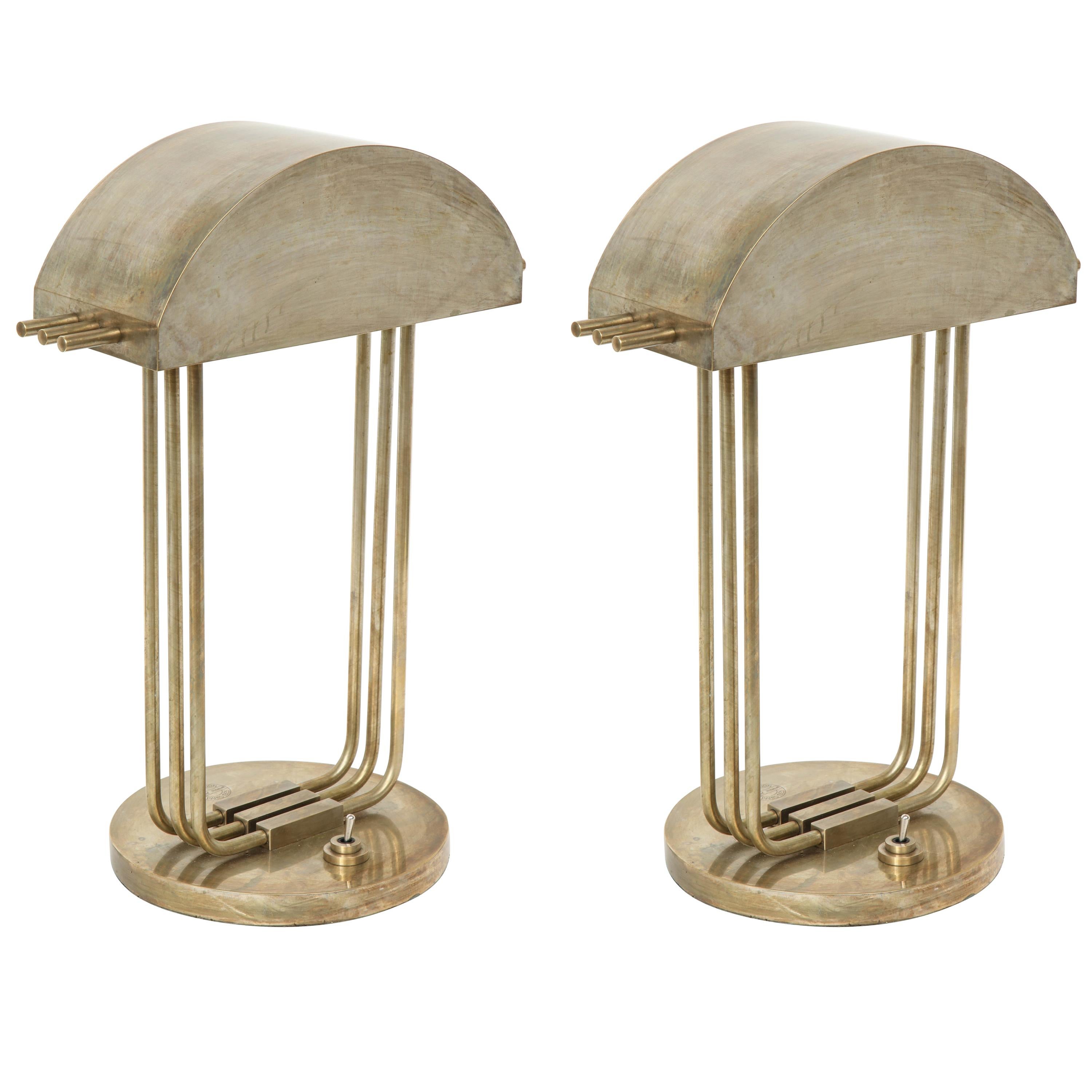 Marcel Breuer Nickelled Bronze Lamps