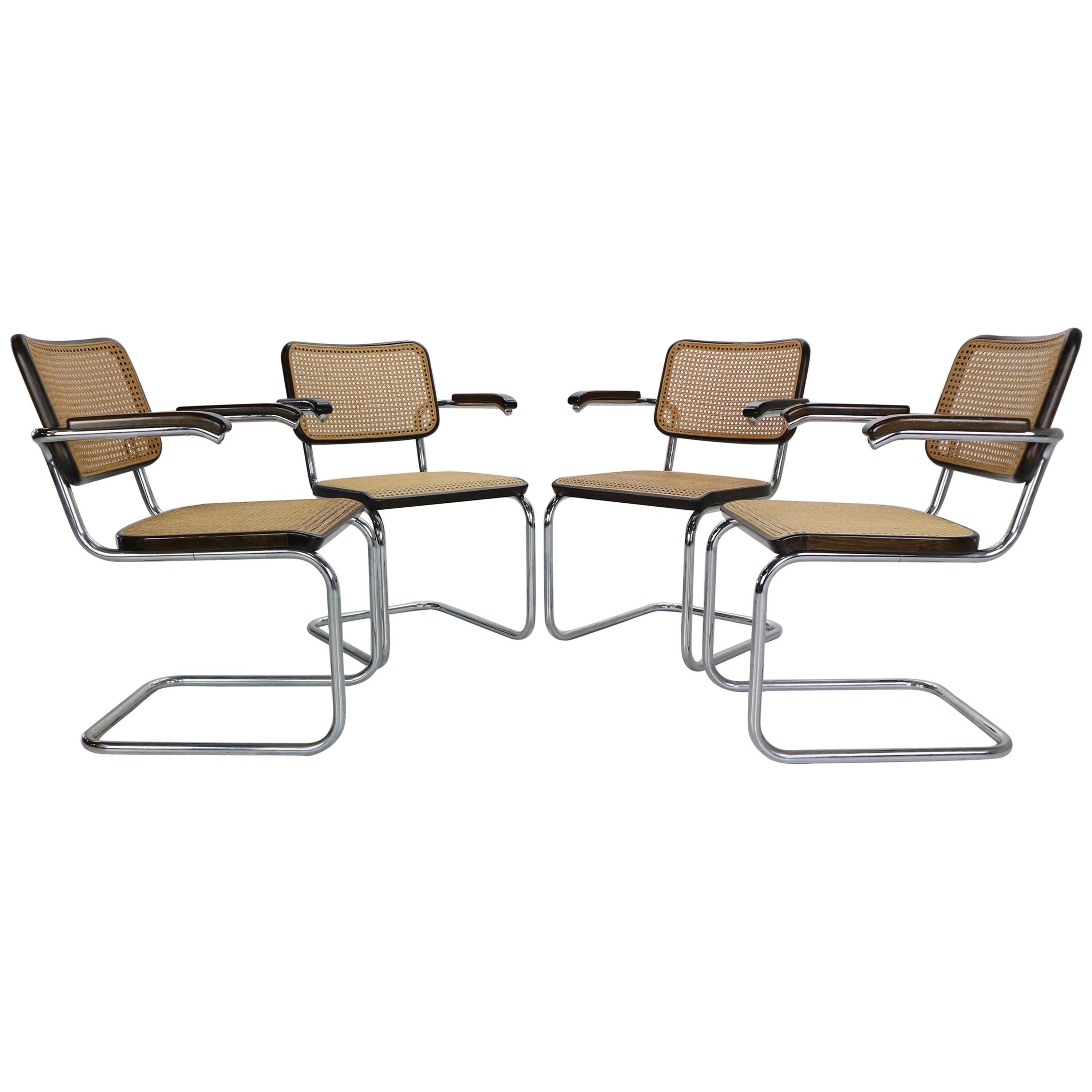 Marcel Breuer Original Set of 4 Model-S64 Chairs by Thonet