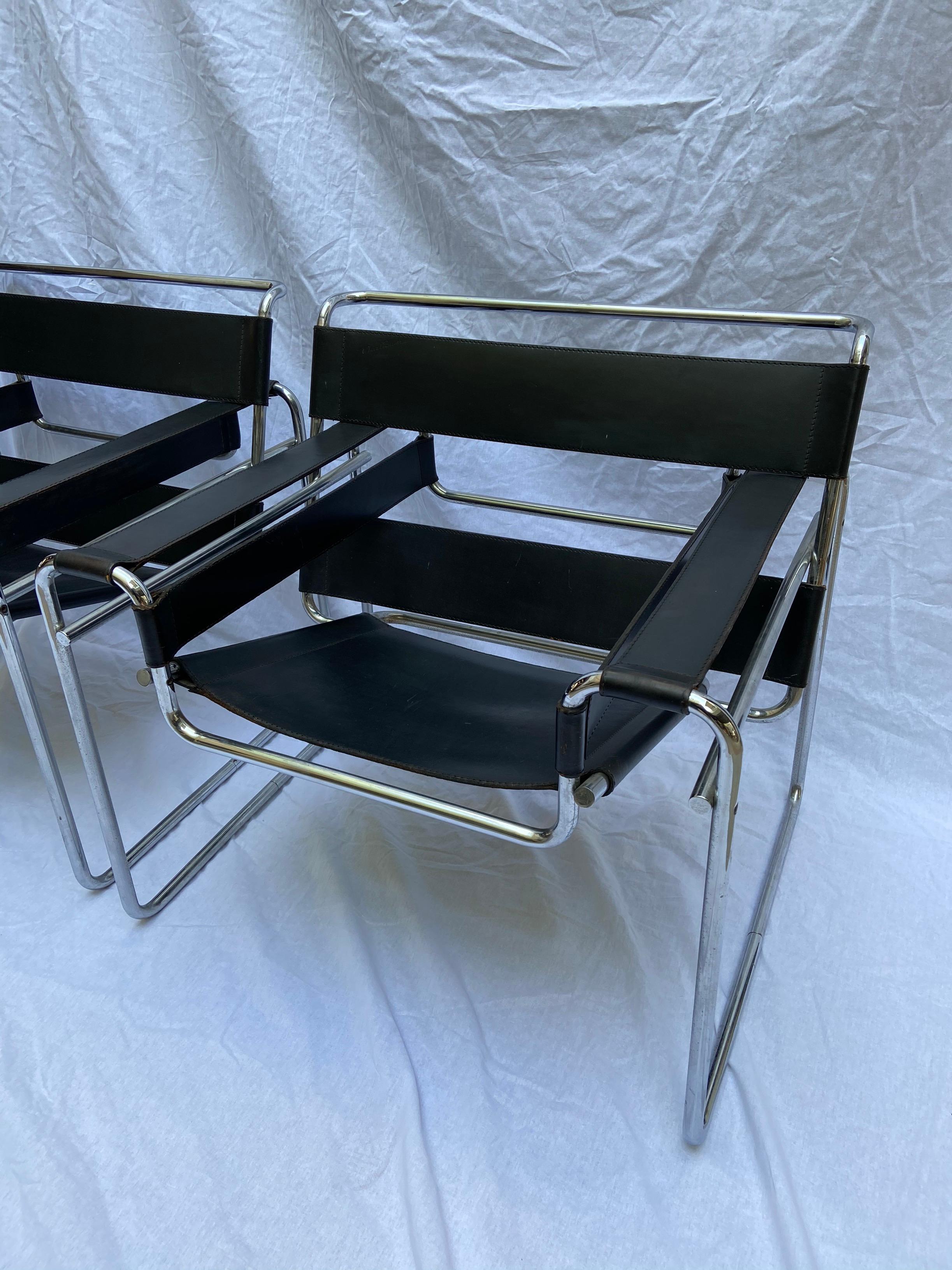 Mid-20th Century Marcel Breuer, Pair of Wassily Armchair, Circa 1968