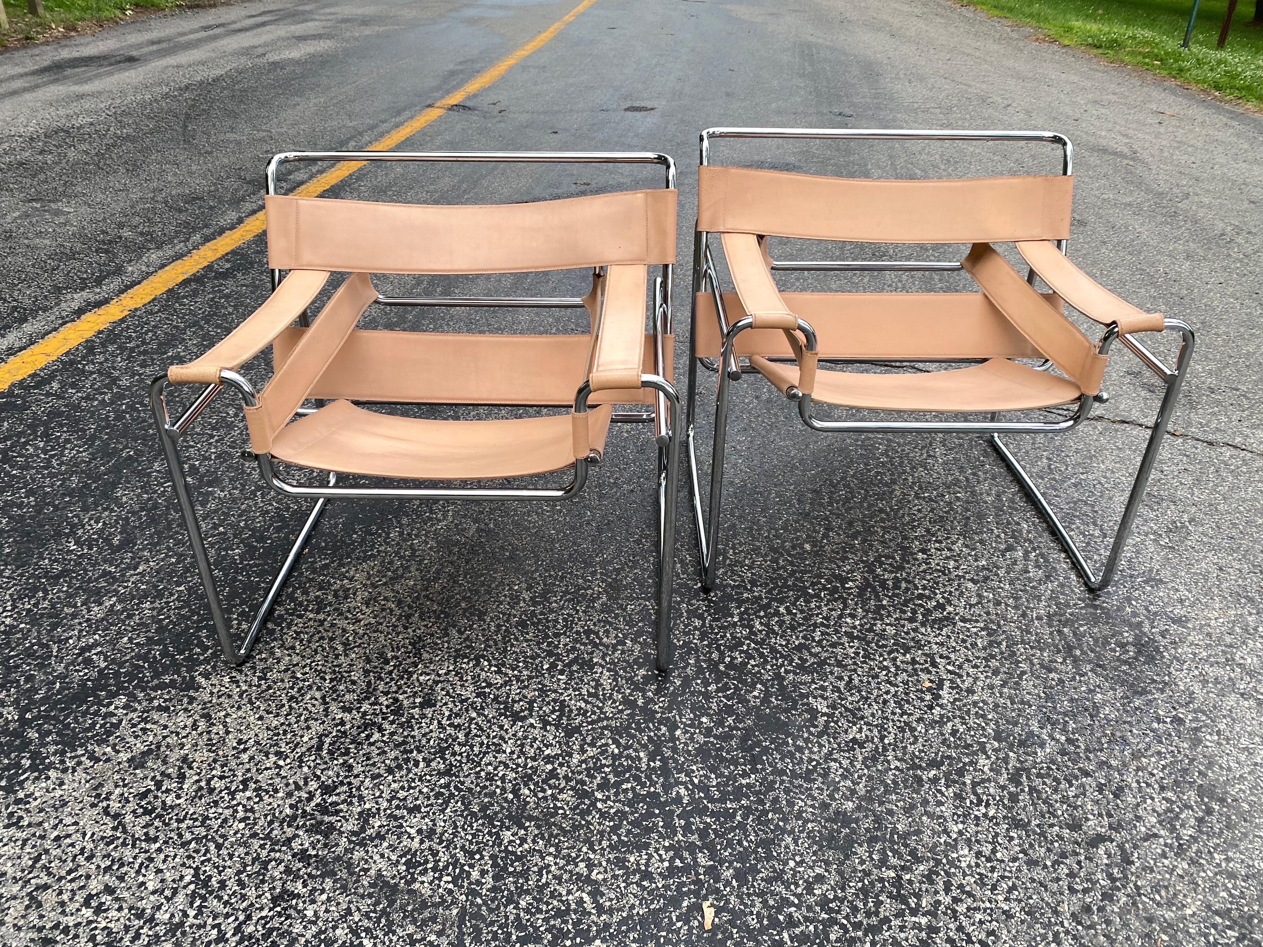 Bauhaus Marcel Breuer Pair of Wassily Chairs