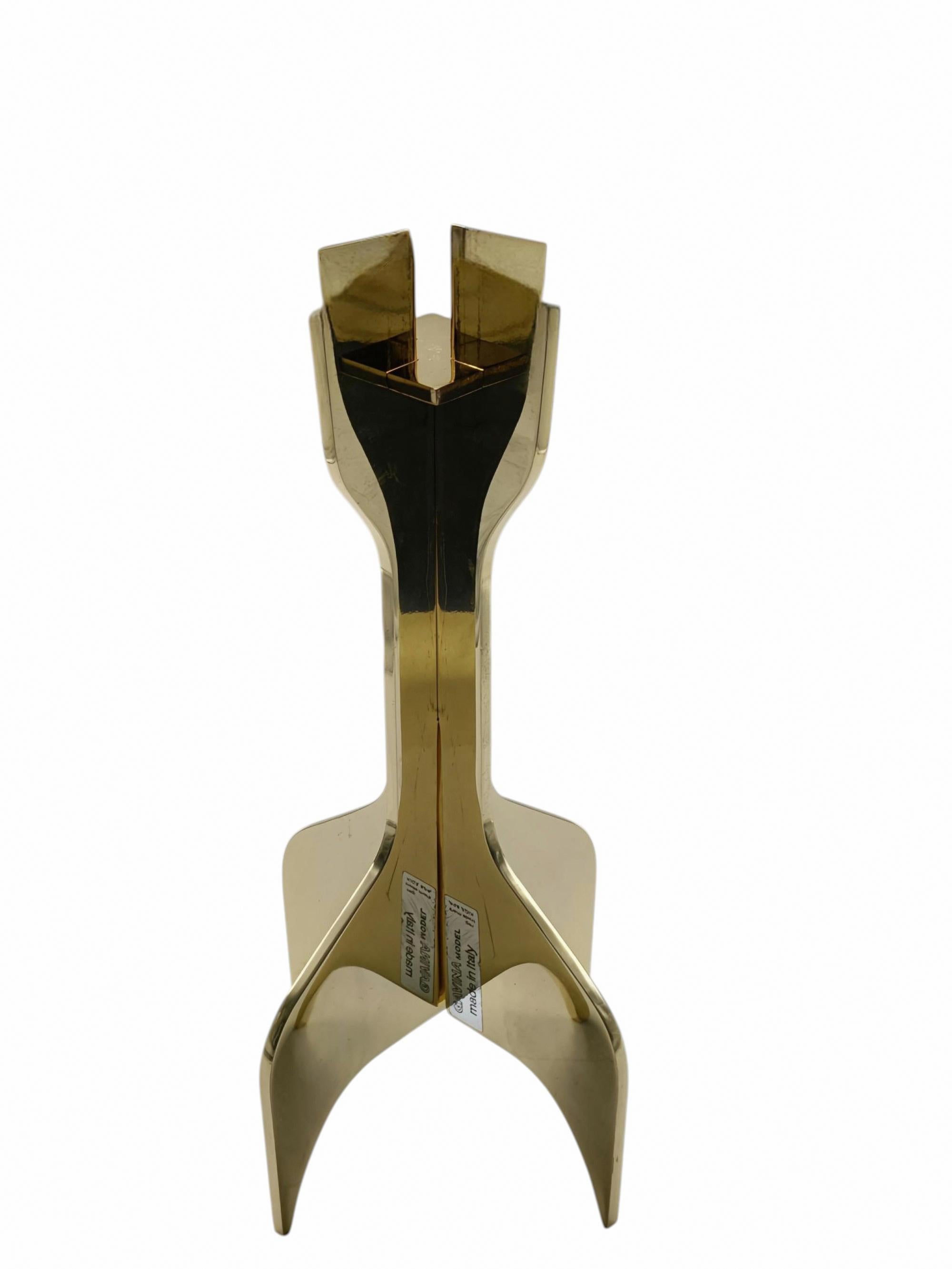 Marcel Breuer for Gavina Sculptural Golden Candle Holder, Italy 1970s For Sale 3