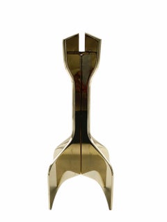 Marcel Breuer für Gavina Skulpturaler Goldener Kerzenständer, Italien 1970er