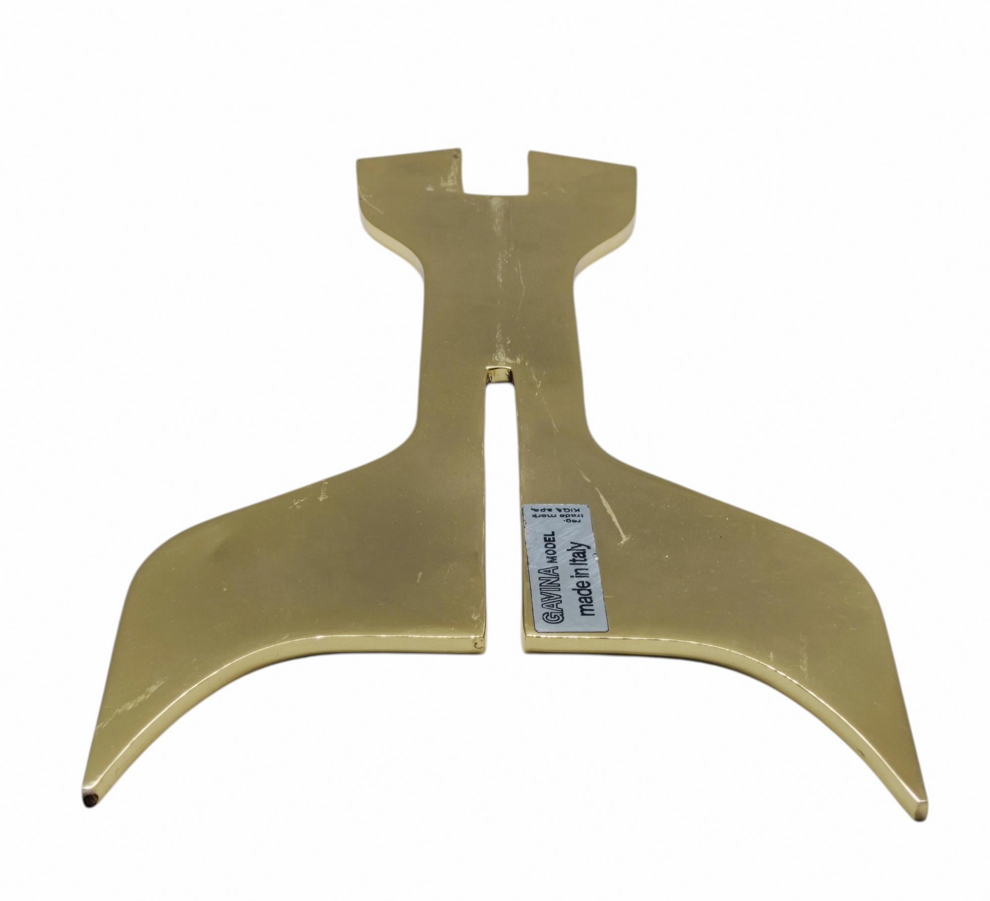 Late 20th Century Marcel Breuer for Gavina Sculptural Golden Candle Holder, Italy 1970s For Sale