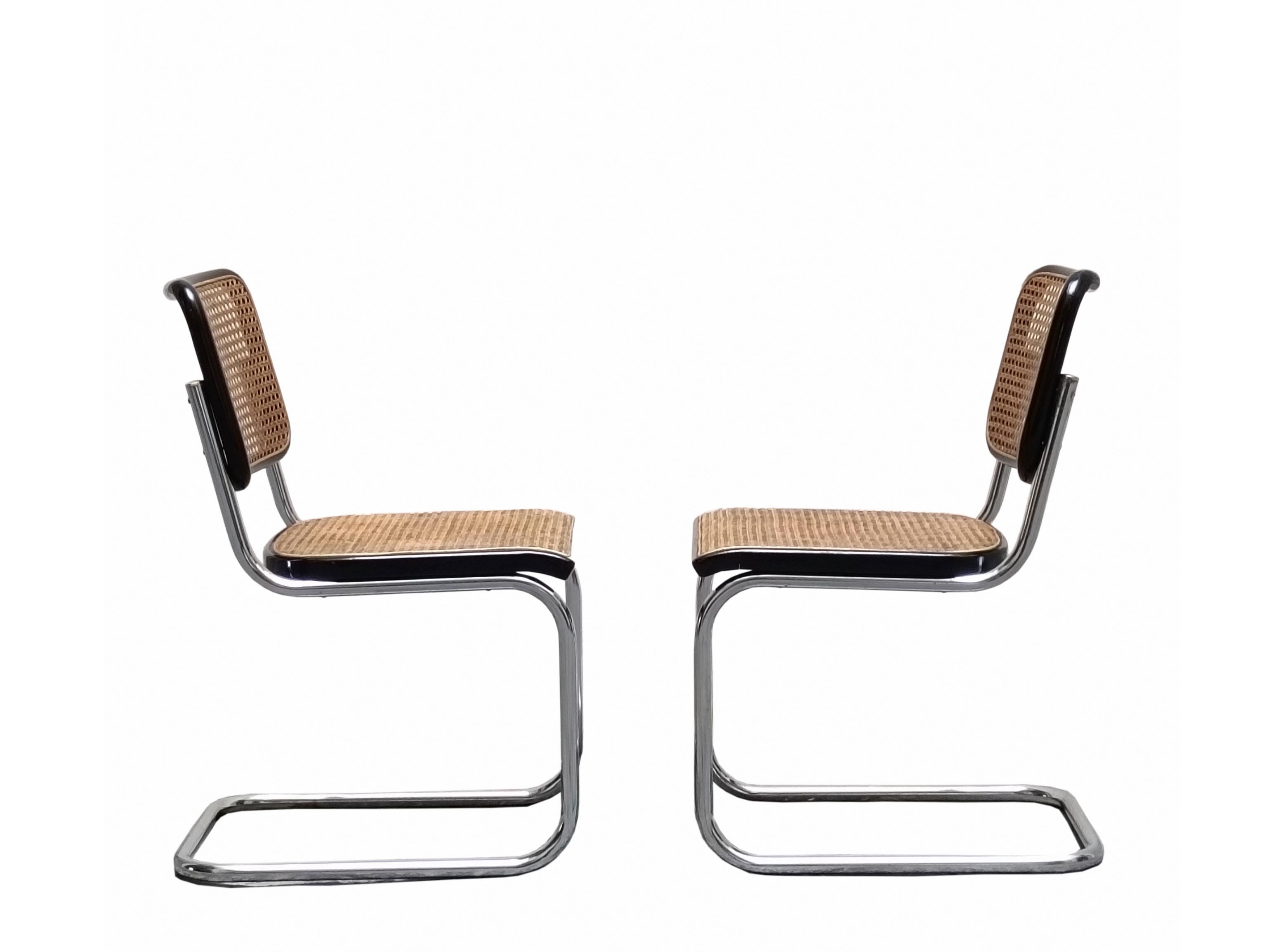 Marcel Breuer für Thonet Paar 'Cesca'-Stühle, Italien 1970er Jahre (Moderne der Mitte des Jahrhunderts) im Angebot