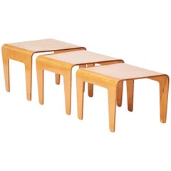 Marcel Breuer Plywood Nesting Tables for Isokon in 1930s, Set of Three