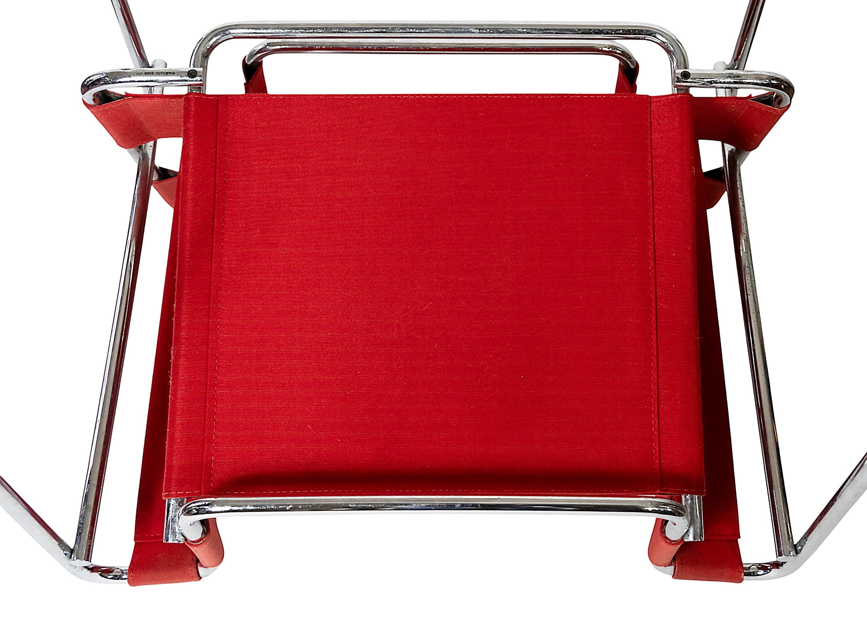 Marcel Breuer Sillón Wassily Lienzo Rojo by Knoll Studio siglo XX en venta