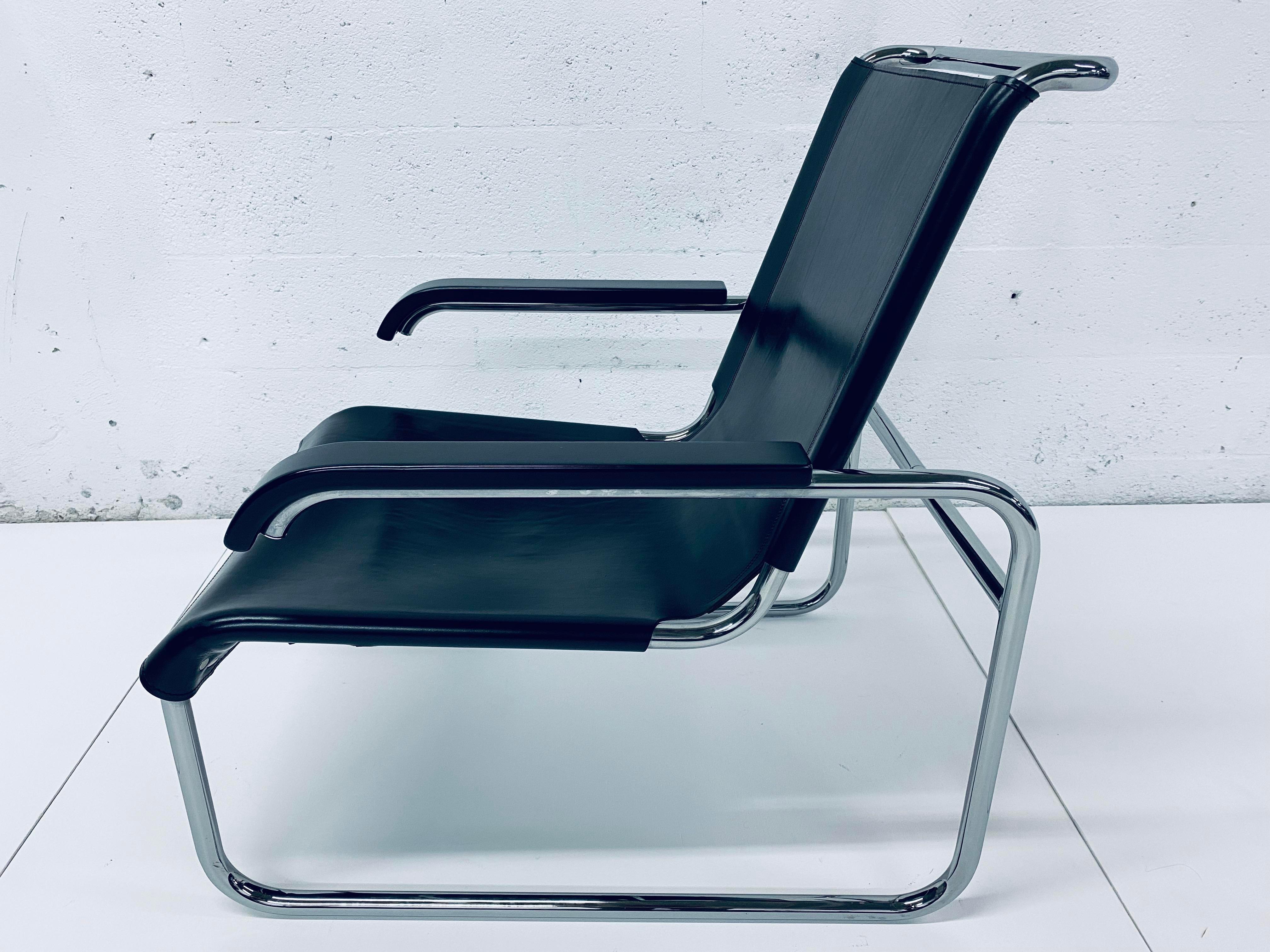 Marcel Breuer for Thonet S 35 L Leather Lounge Chair, 1960s In Good Condition In Miami, FL