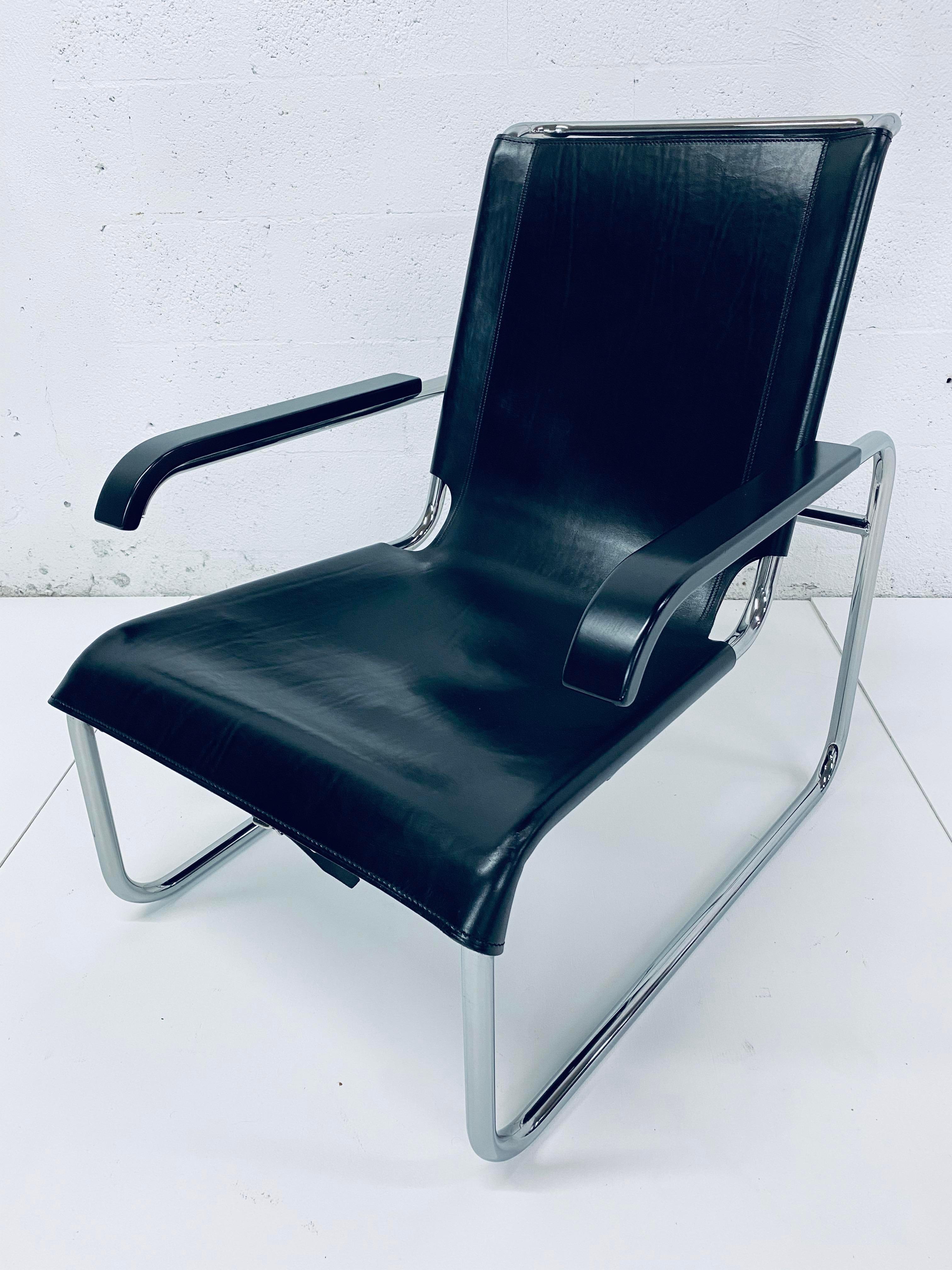 Mid-20th Century Marcel Breuer for Thonet S 35 L Leather Lounge Chair, 1960s