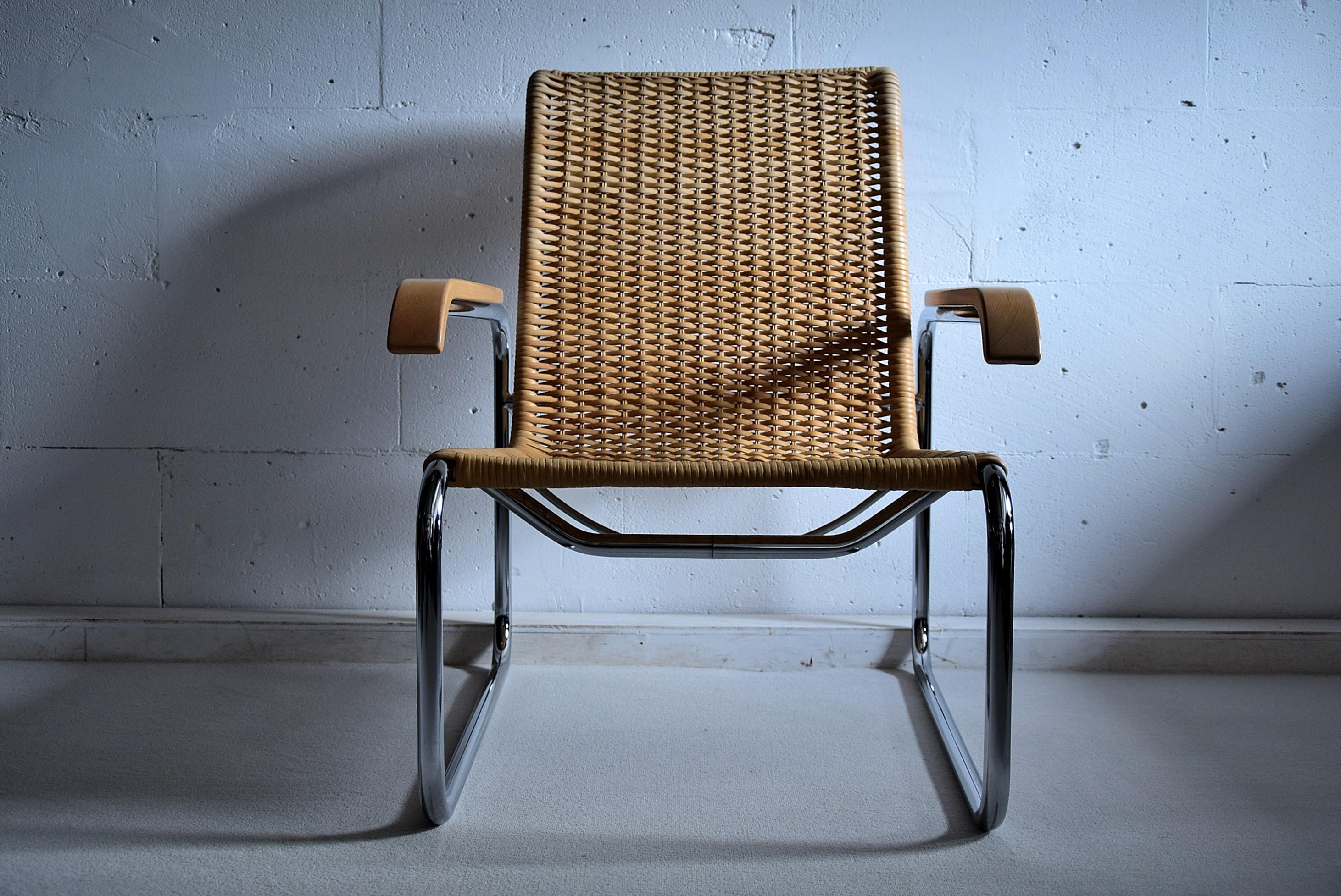 Wicker Marcel Breuer S35 Bauhaus Club Chair for Thonet