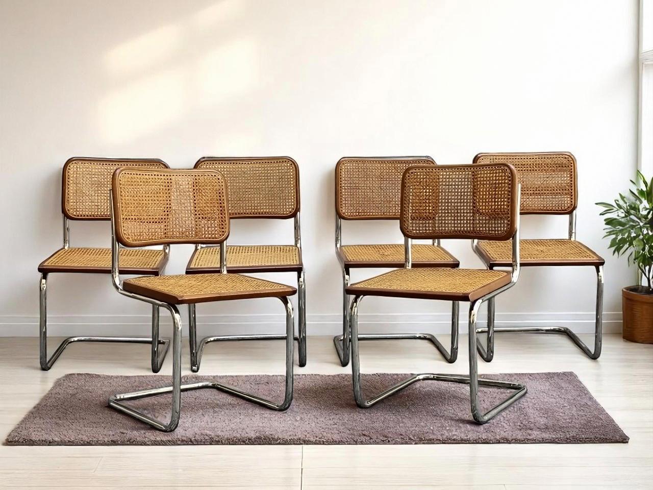 Marcel Breuer Set di 6 Sedie Cesca, Italia 1970s en venta 4