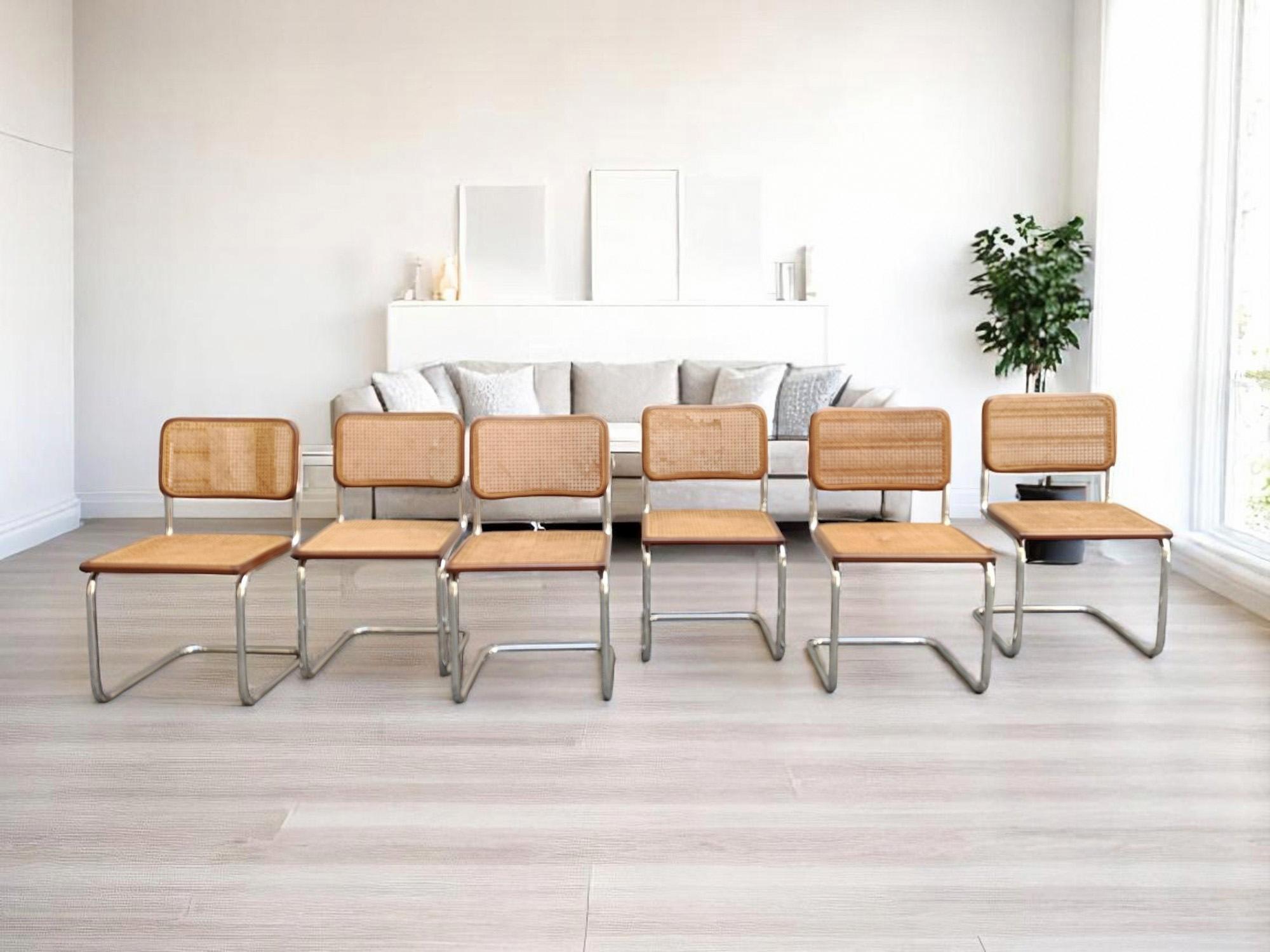 Marcel Breuer Set di 6 Sedie Cesca, Italia 1970s en venta 5