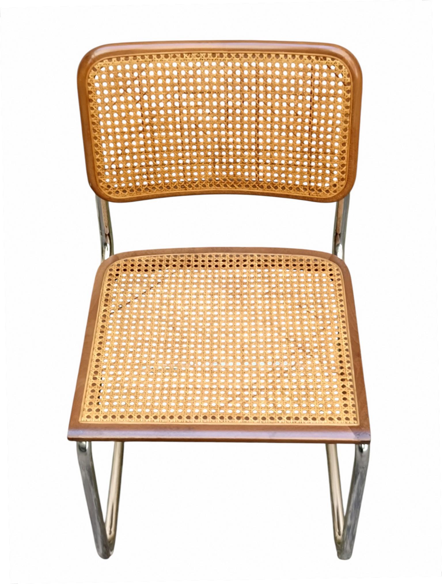 Marcel Breuer Set di 6 Sedie Cesca, Italia 1970s Paja en venta