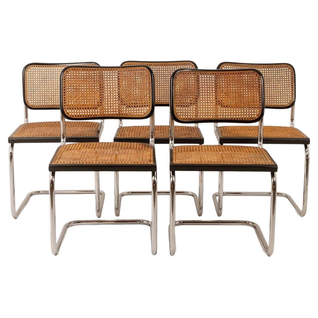 Marcel Breuer. Set of 5 “Cesca” chairs. 1970s