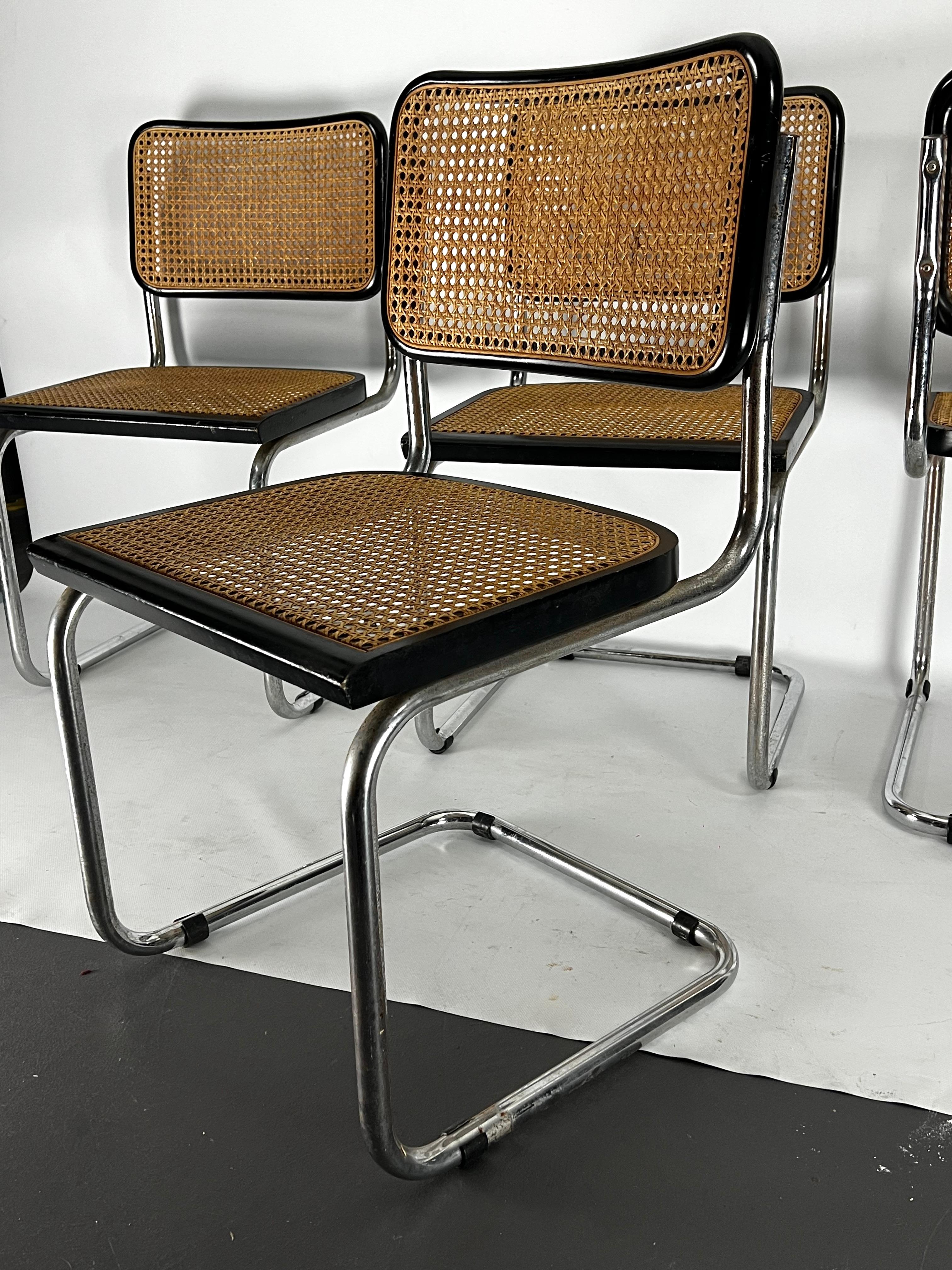 Marcel Breuer, set of Four Cesca Chairs for Gavina. Italy 1960s For Sale 2