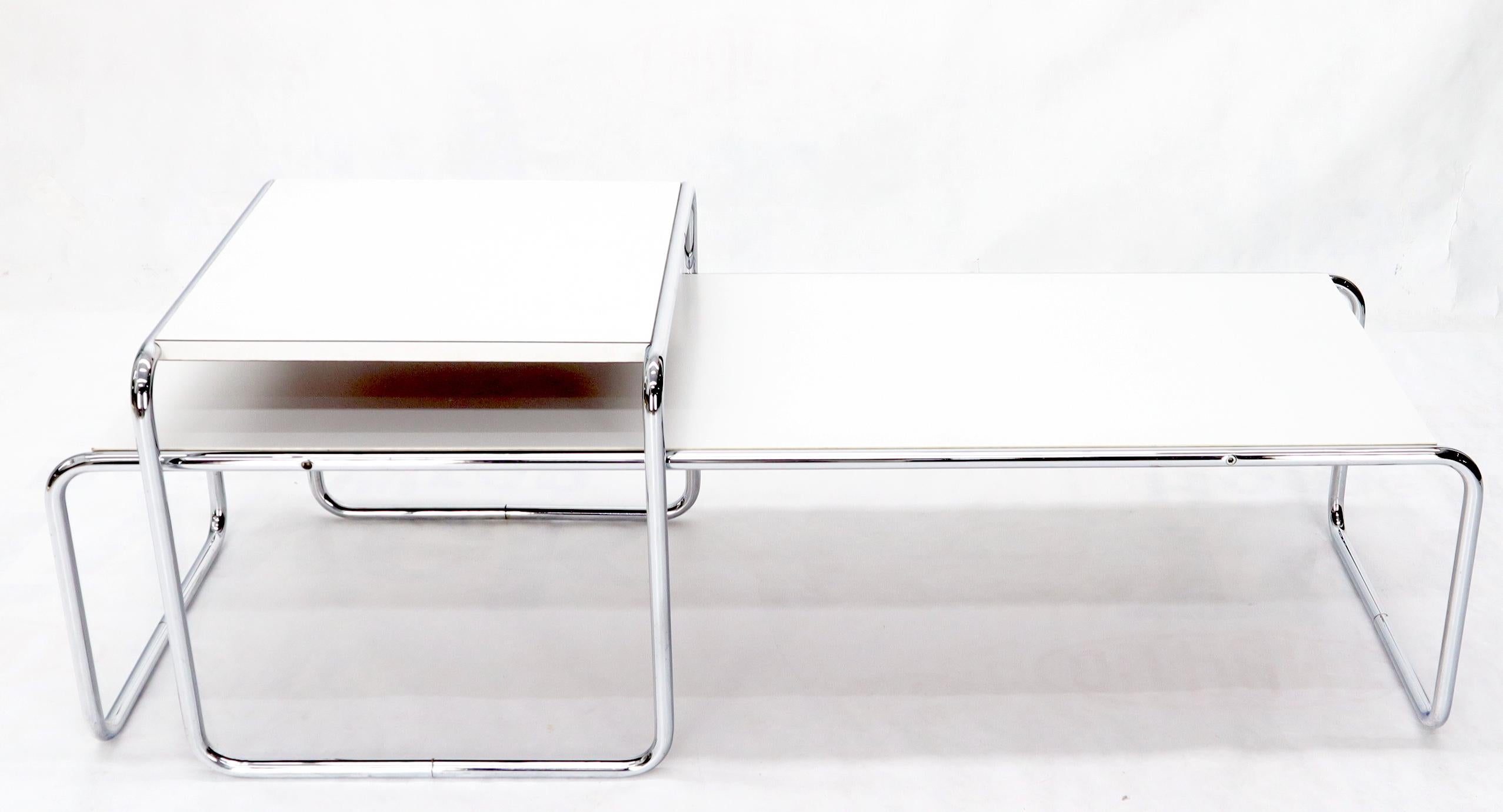 Mid-Century Modern Ensemble de tables basses et de tables d'appoint rectangulaires gigognes Marcel Breuer Stendig, Finlande