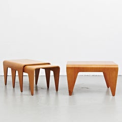 Marcel Breuer Set of Three Beech Plywood Nesting Tables for Isokon, circa 1936