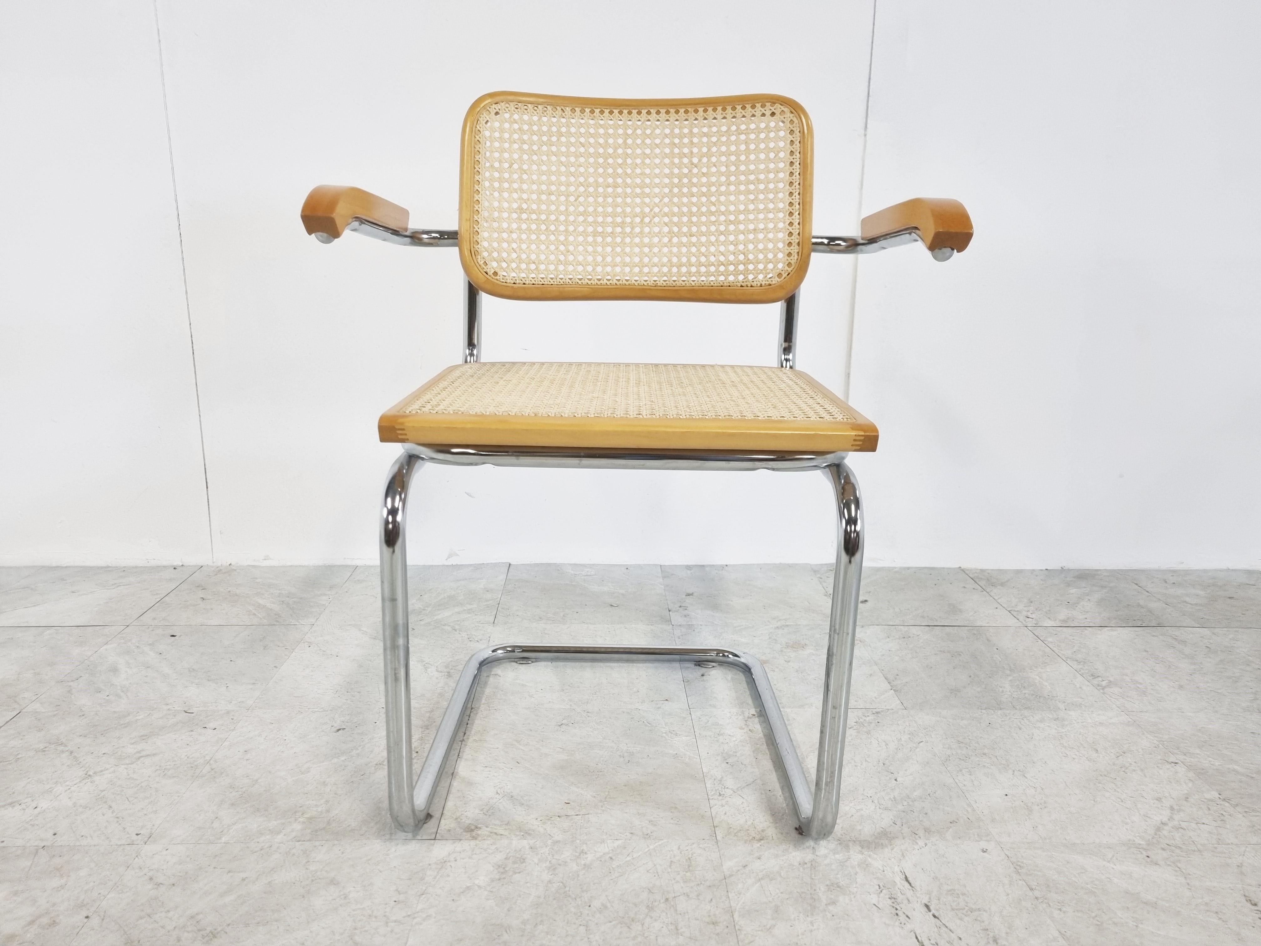 Bauhaus Marcel Breuer Style Armchair, Made in Italy, 1970s