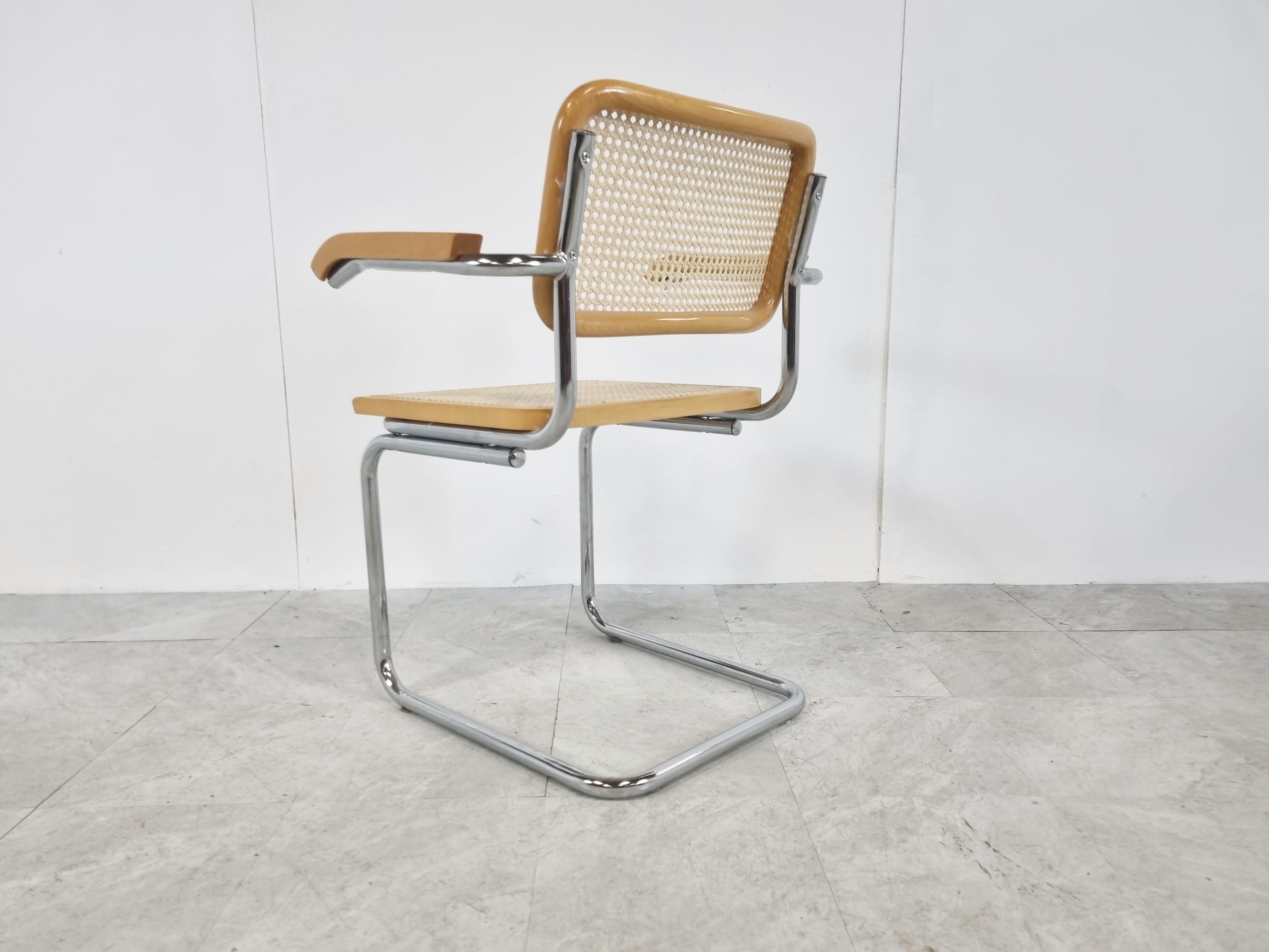 Late 20th Century Marcel Breuer Style Armchair, Made in Italy, 1970s
