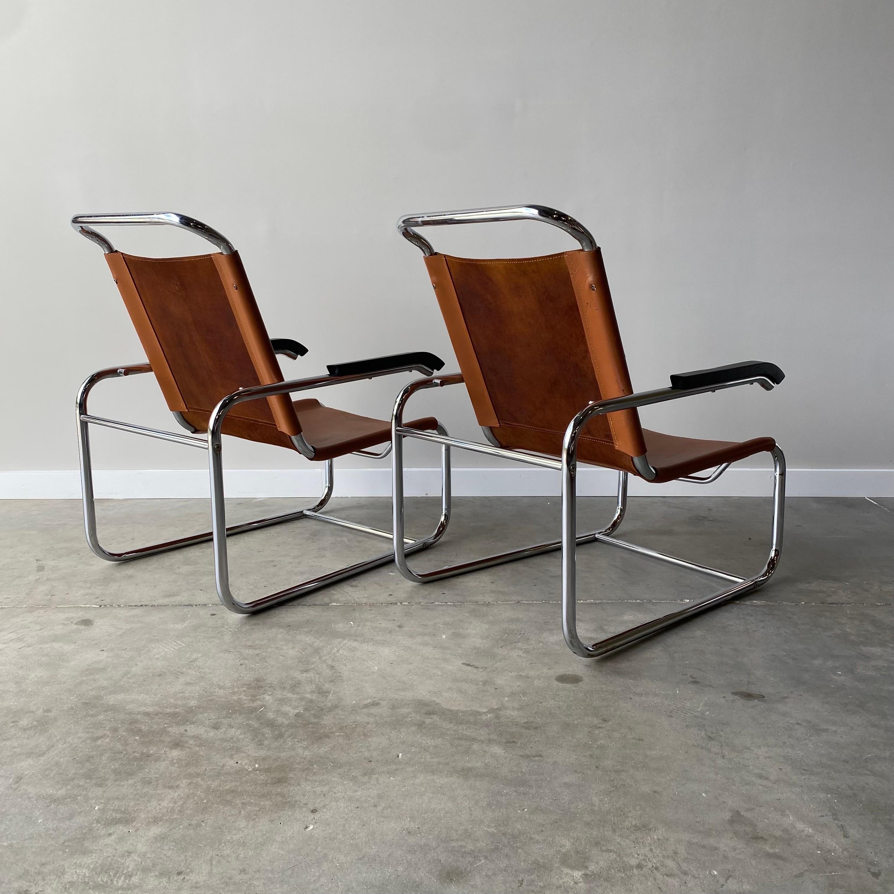 Steel Marcel Breuer Style Armchairs For Sale