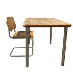 Marcel Breuer Style Cantilever Cesca Side Chair Set w/ Dining Table, Italy