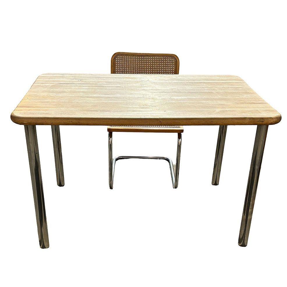 Marcel Breuer Stil Freischwinger Cesca Beistellstuhl Set mit Esstisch, Italien (Art déco) im Angebot