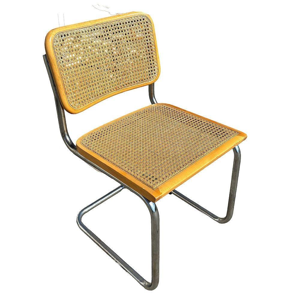 Marcel Breuer Stil Freischwinger Cesca Beistellstuhl Set mit Esstisch, Italien (Mitte des 20. Jahrhunderts) im Angebot