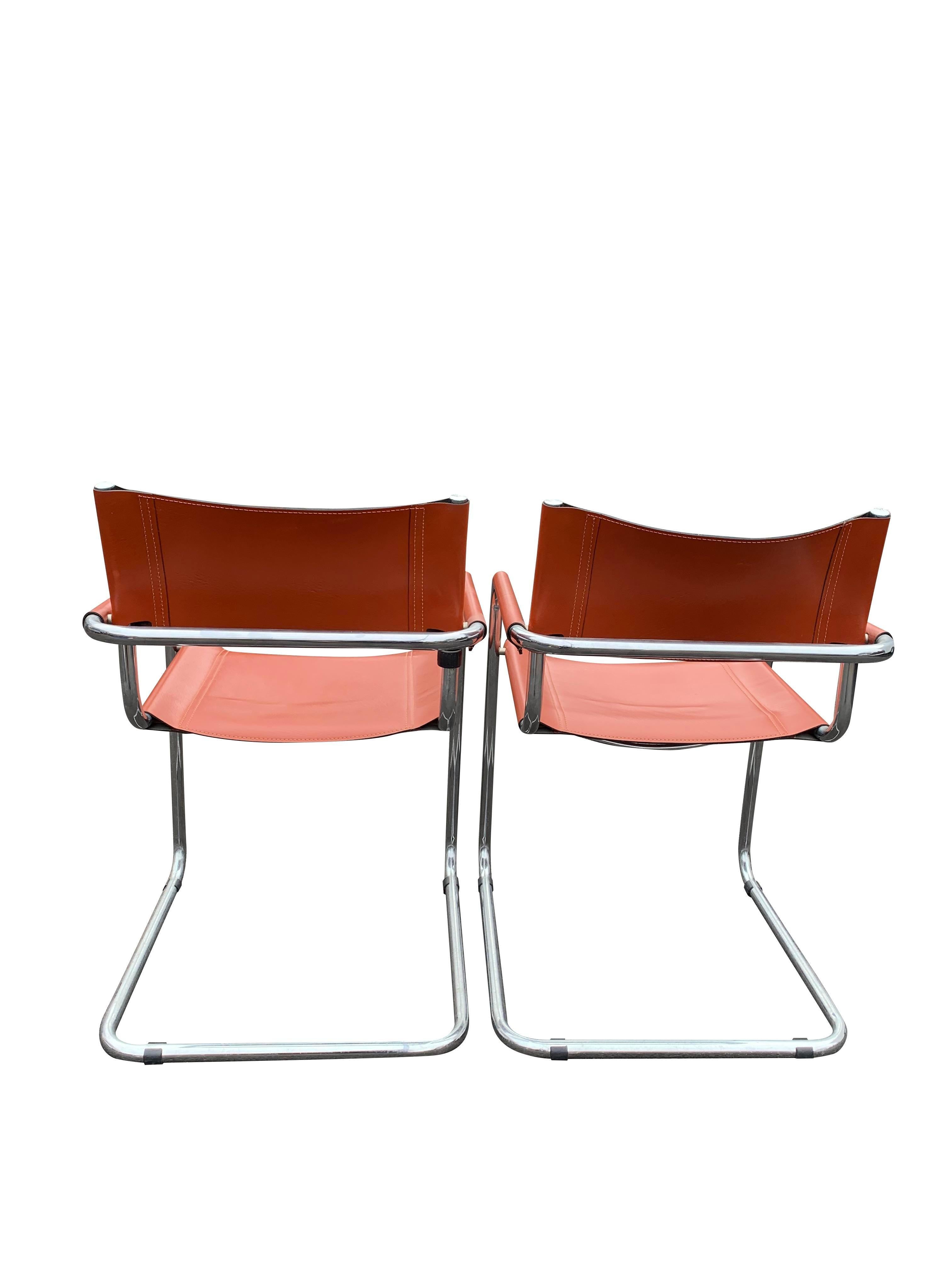 Vintage Marcel Breuer Style Italian Leather Accent Chairs

These vintage chairs are a perfect addition to any home looking for a touch of mid-century modern style. The unique design and high-quality materials make them a valuable and stylish piece