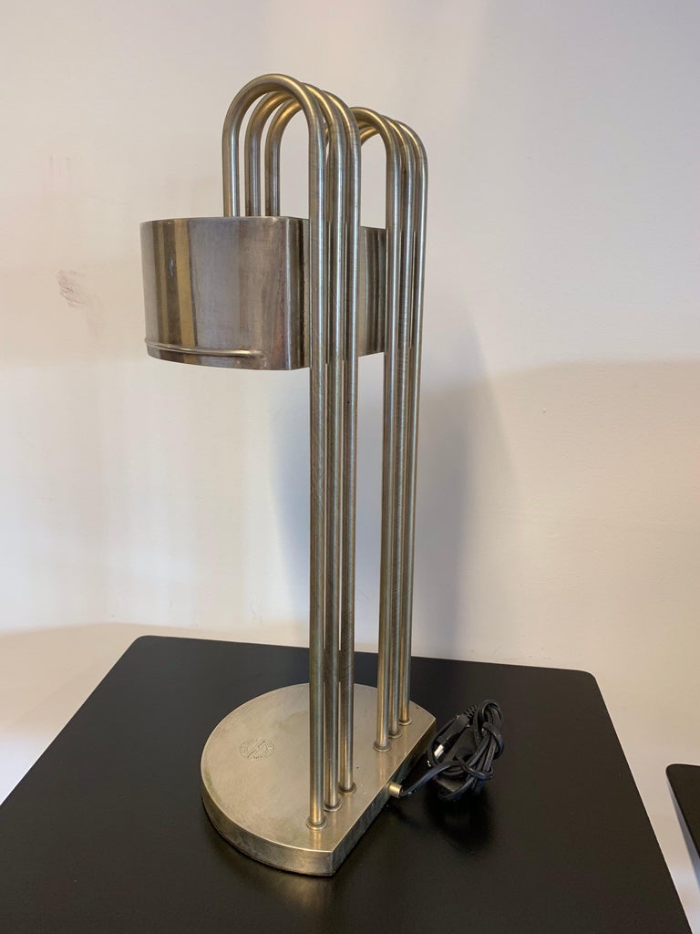 Marcel Breuer Table Lamp, Nickel, Exposition of Paris 1925, Made in