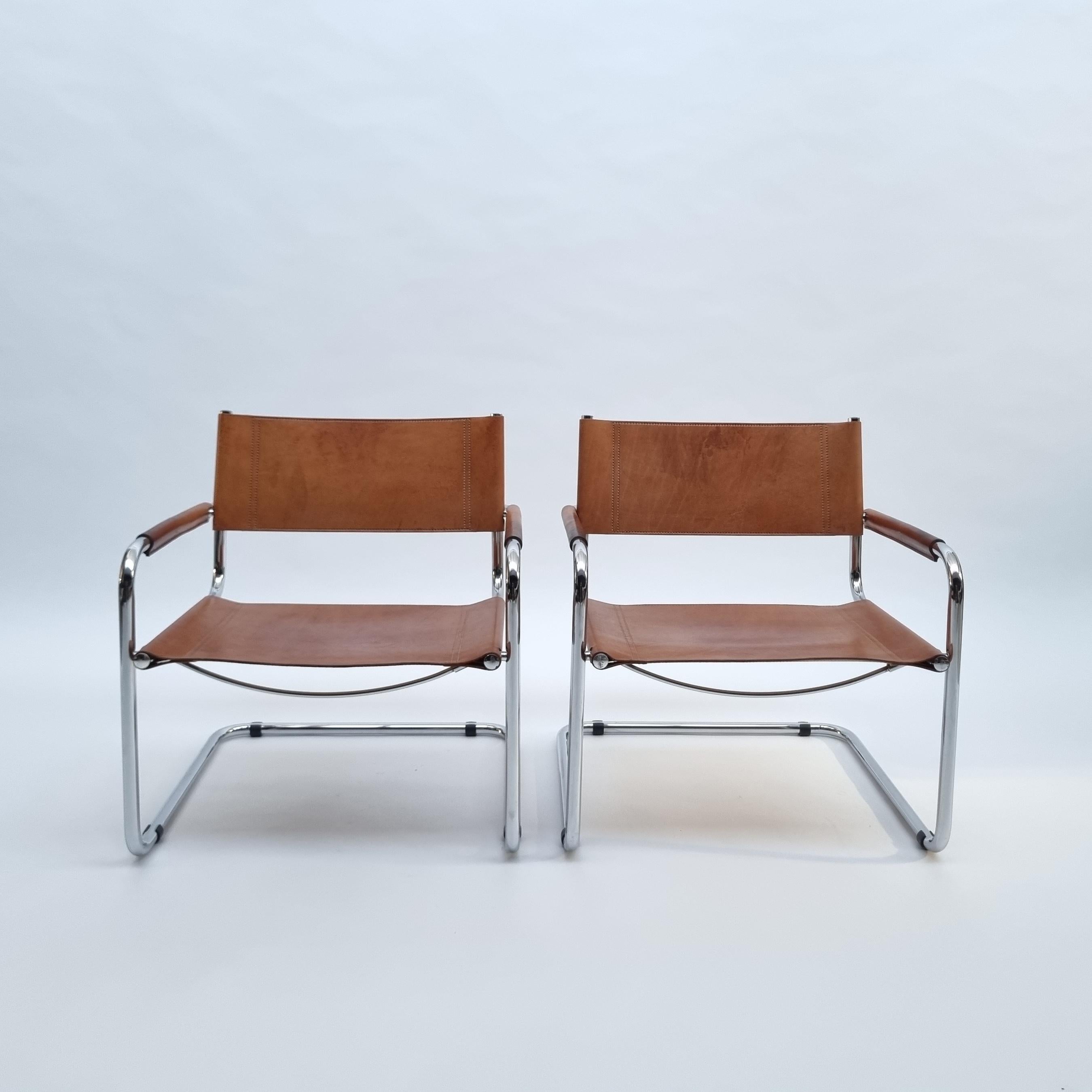 Late 20th Century Marcel Breuer Vintage Leather & Chrome Cantilever Easy Chair, 1970s