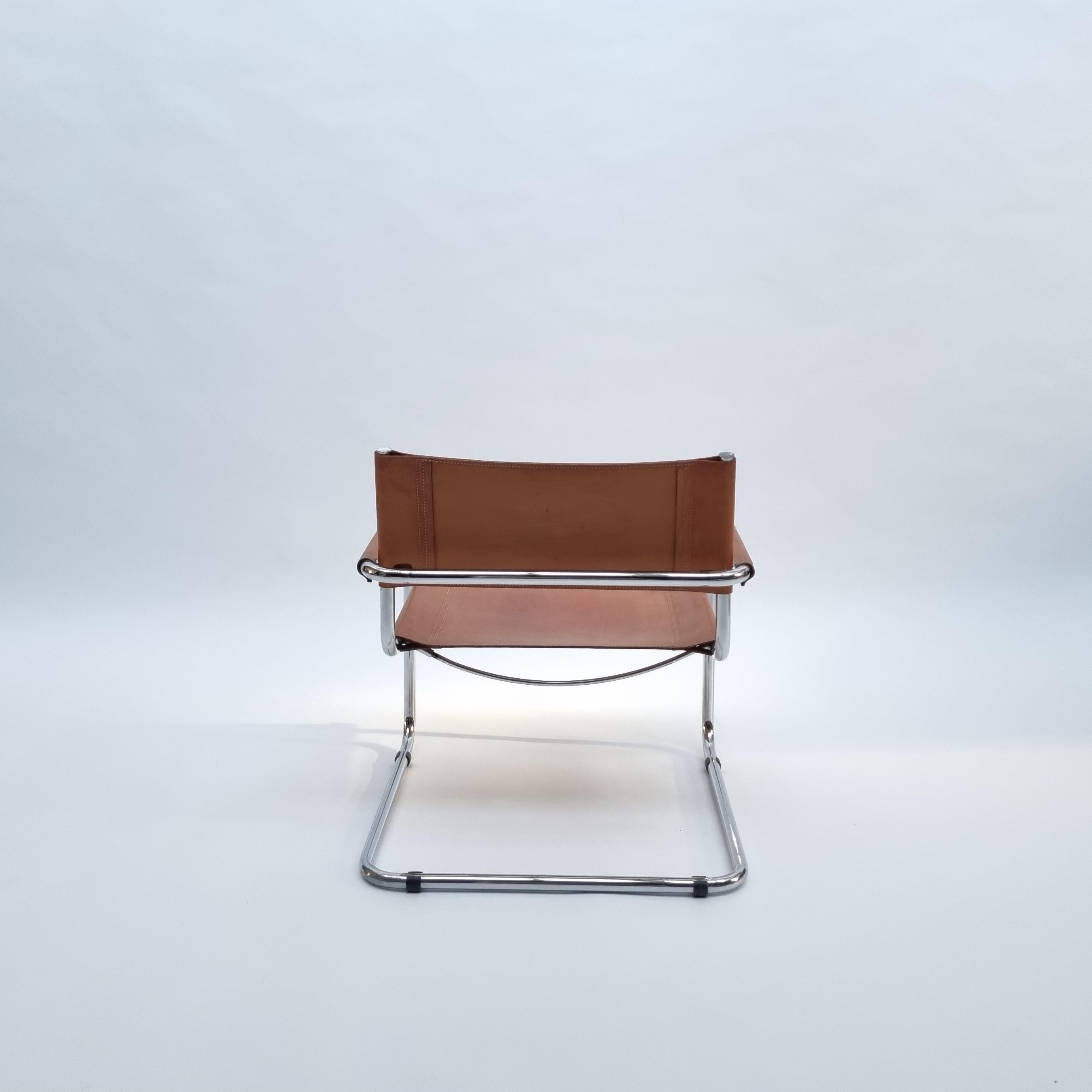 Marcel Breuer Vintage Leather & Chrome Cantilever Easy Chair, 1970s 5