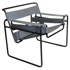Marcel Breuer 
Wassily’ Armchair c.1960s Attributed to designer Leather hide