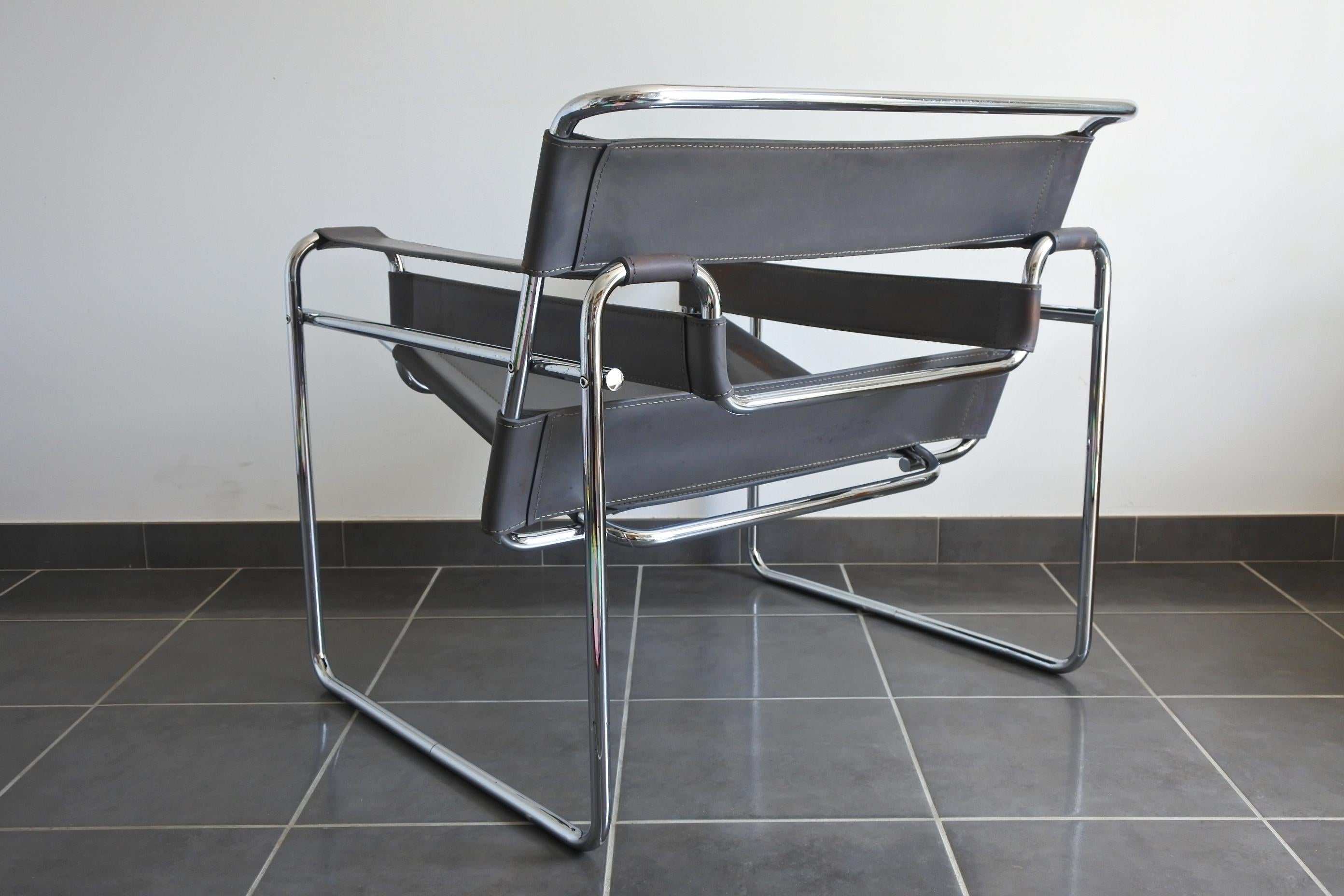 Early 20th Century Marcel Breuer Wassily Armchair, Ed. Fasem Italy, 1980s