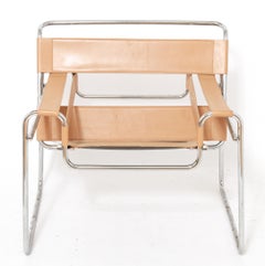 Marcel Breuer Wassily B3 Armchairs in Tan Leather