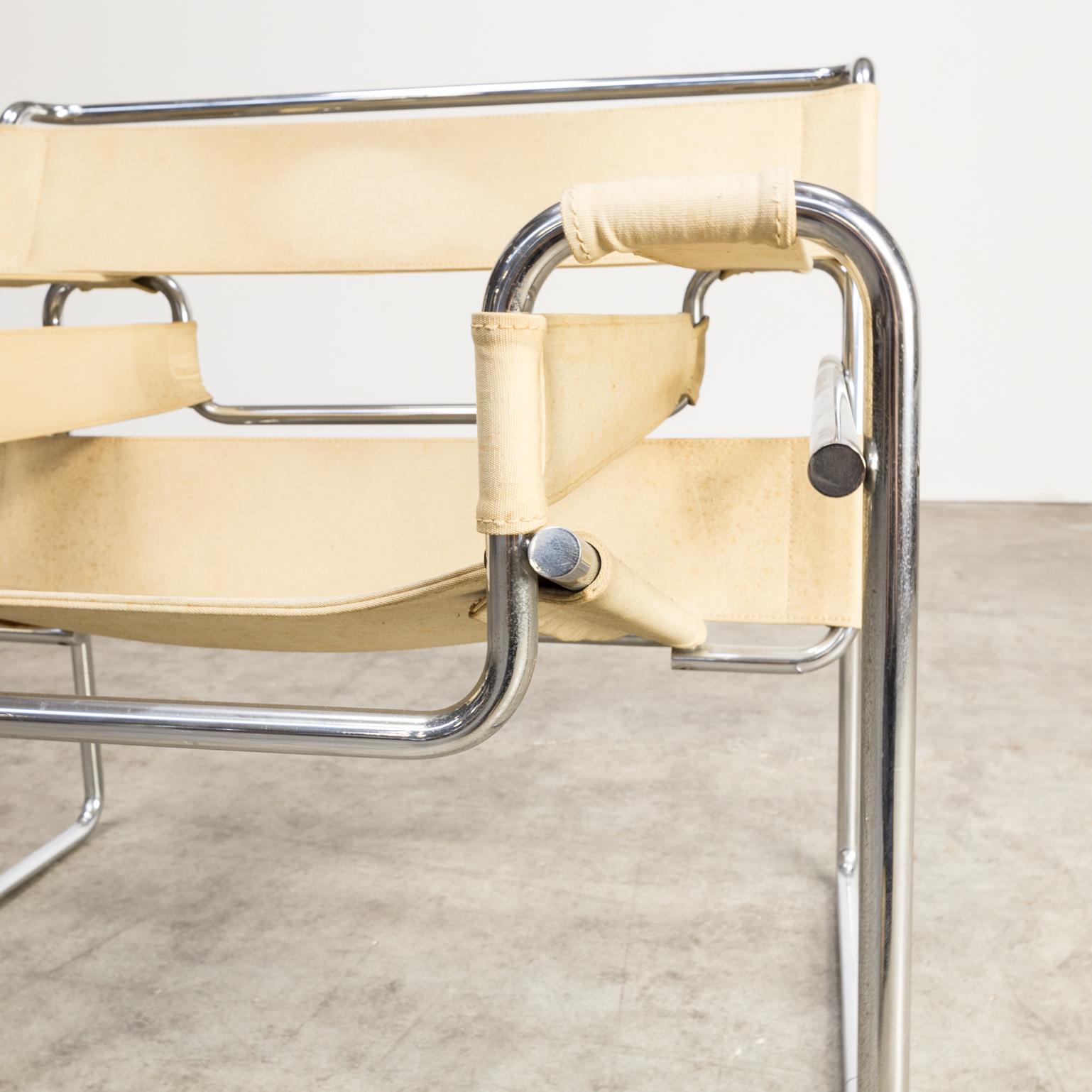 Marcel Breuer ‘wassily’ B3 Chairs Canvas for Gavina For Sale 4