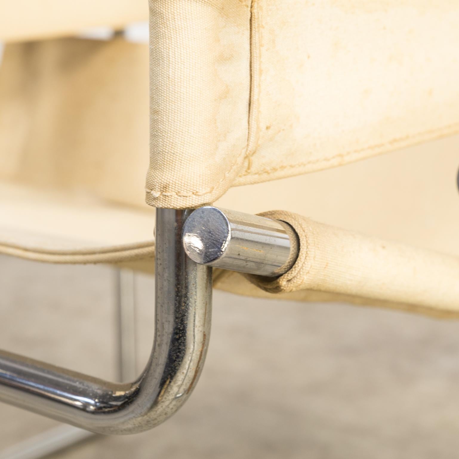 Marcel Breuer ‘wassily’ B3 Chairs Canvas for Gavina For Sale 5