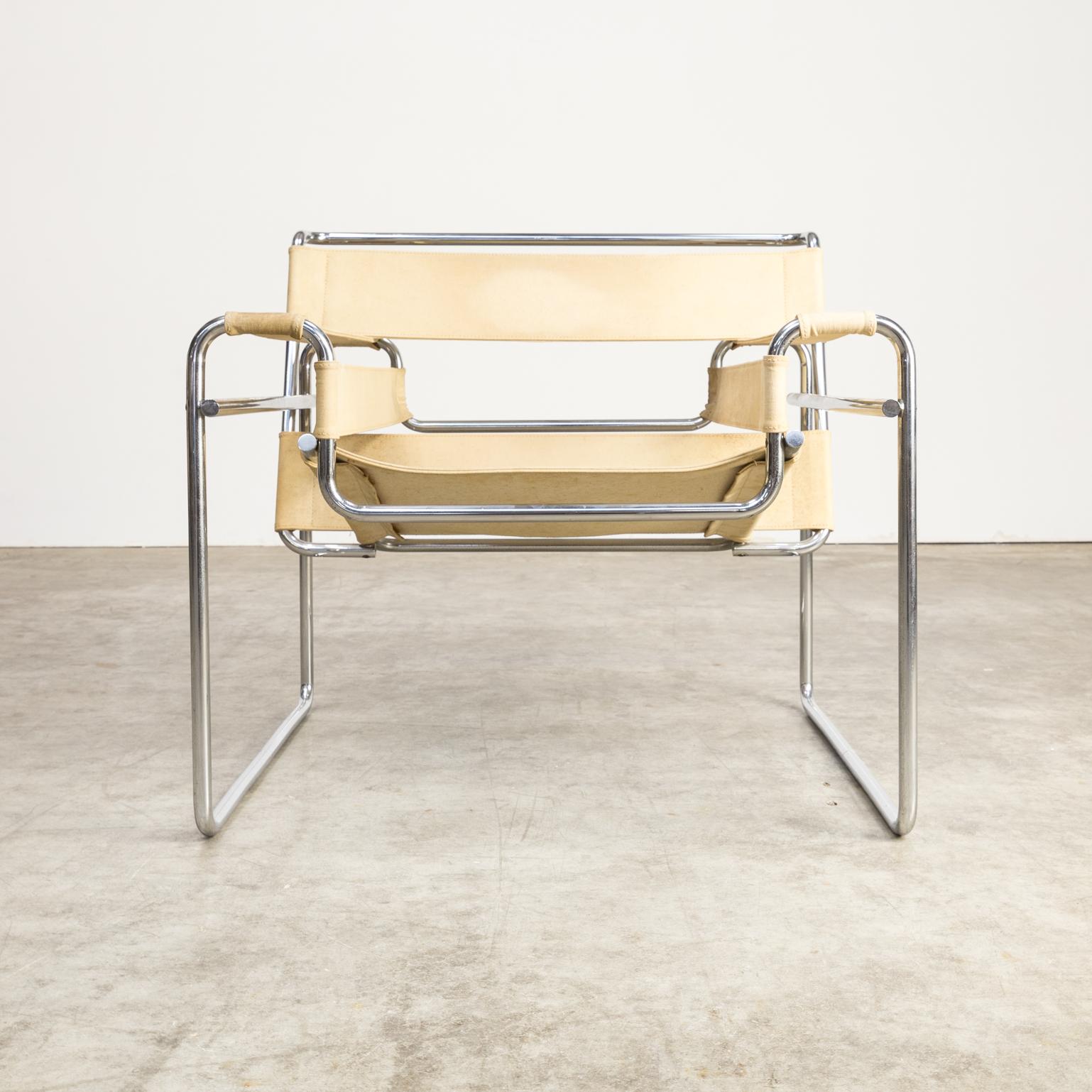Marcel Breuer ‘wassily’ B3 Chairs Canvas for Gavina For Sale 7